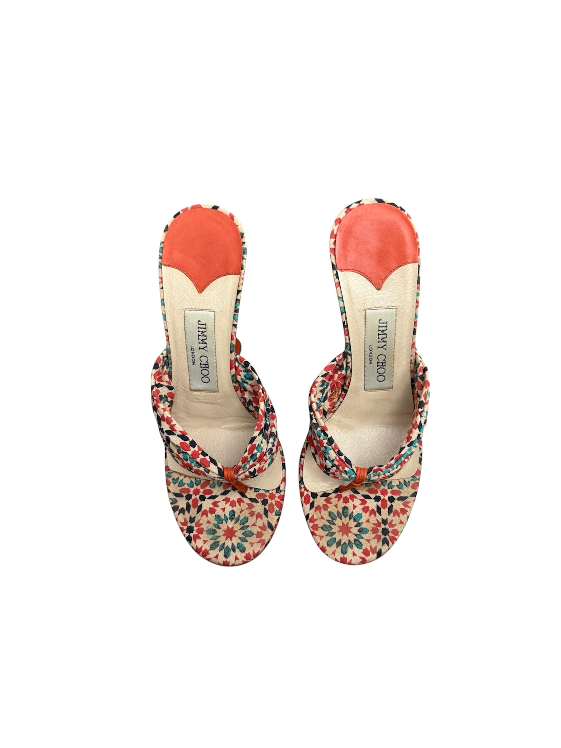 Jimmy Choo Geometric Orange Wedges