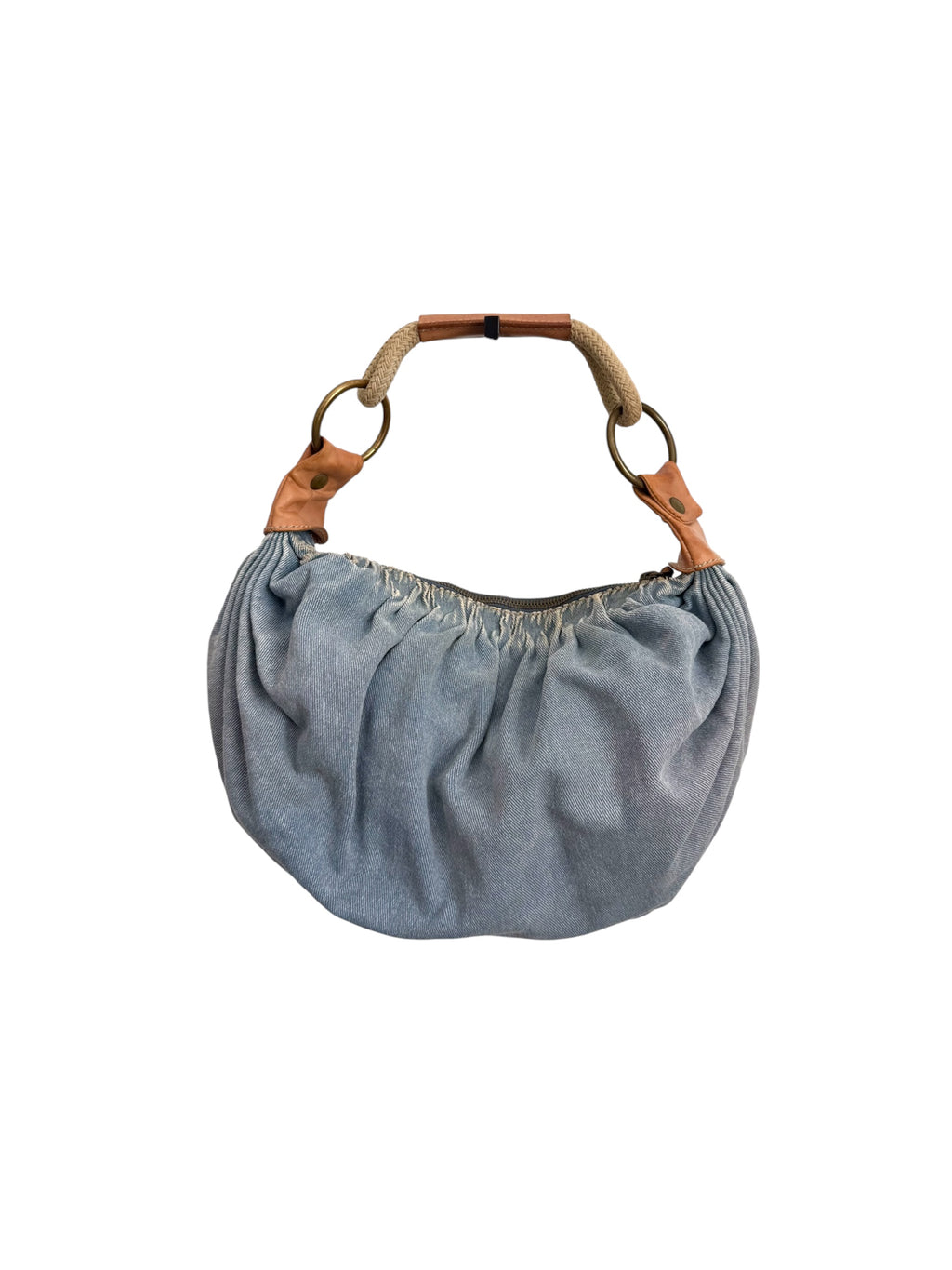 Miu Miu 2000s Denim Flower Appliqué Bag