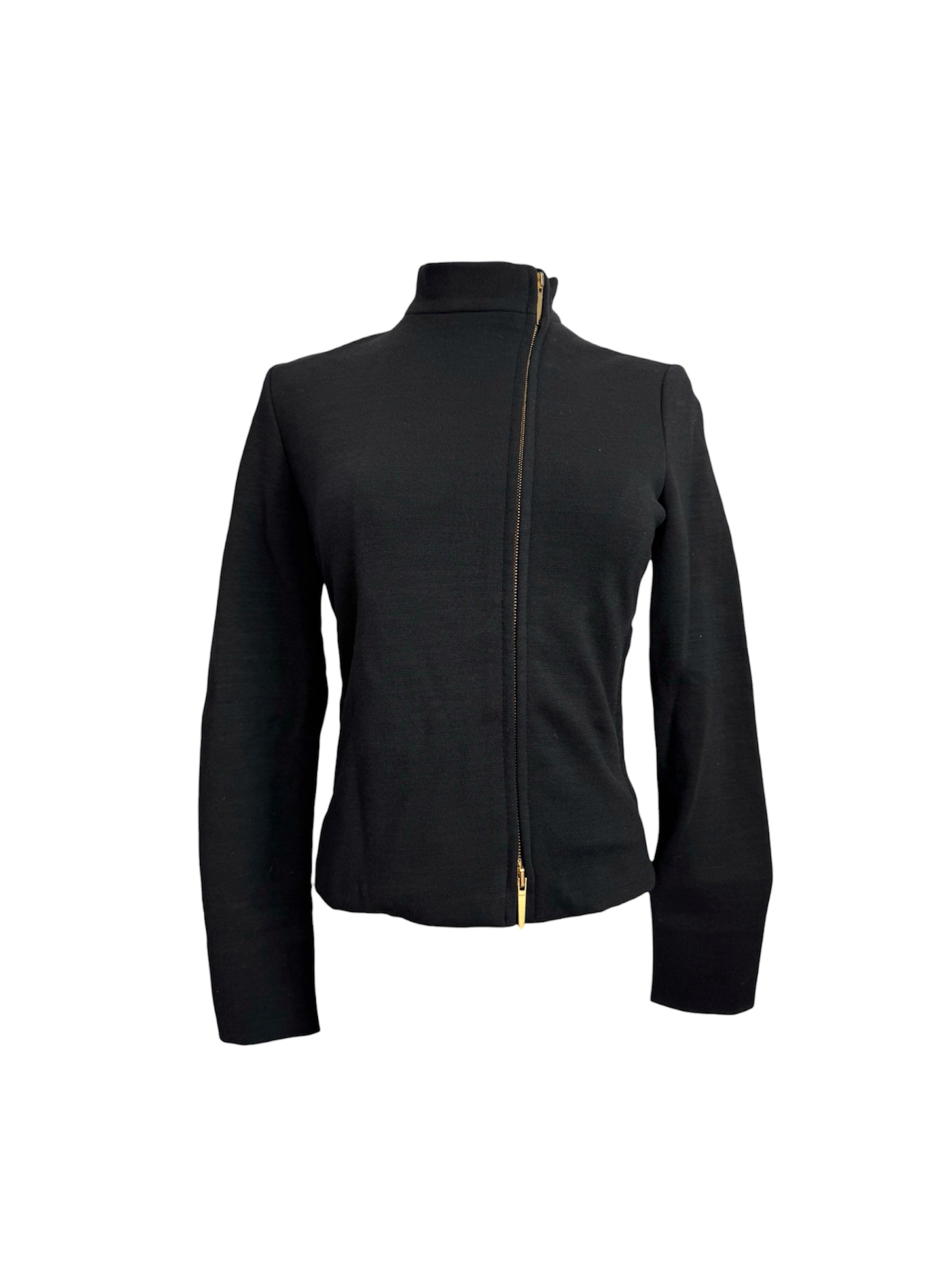Gucci by Tom Ford Wool Asymmetrical Zip Up Jacket
