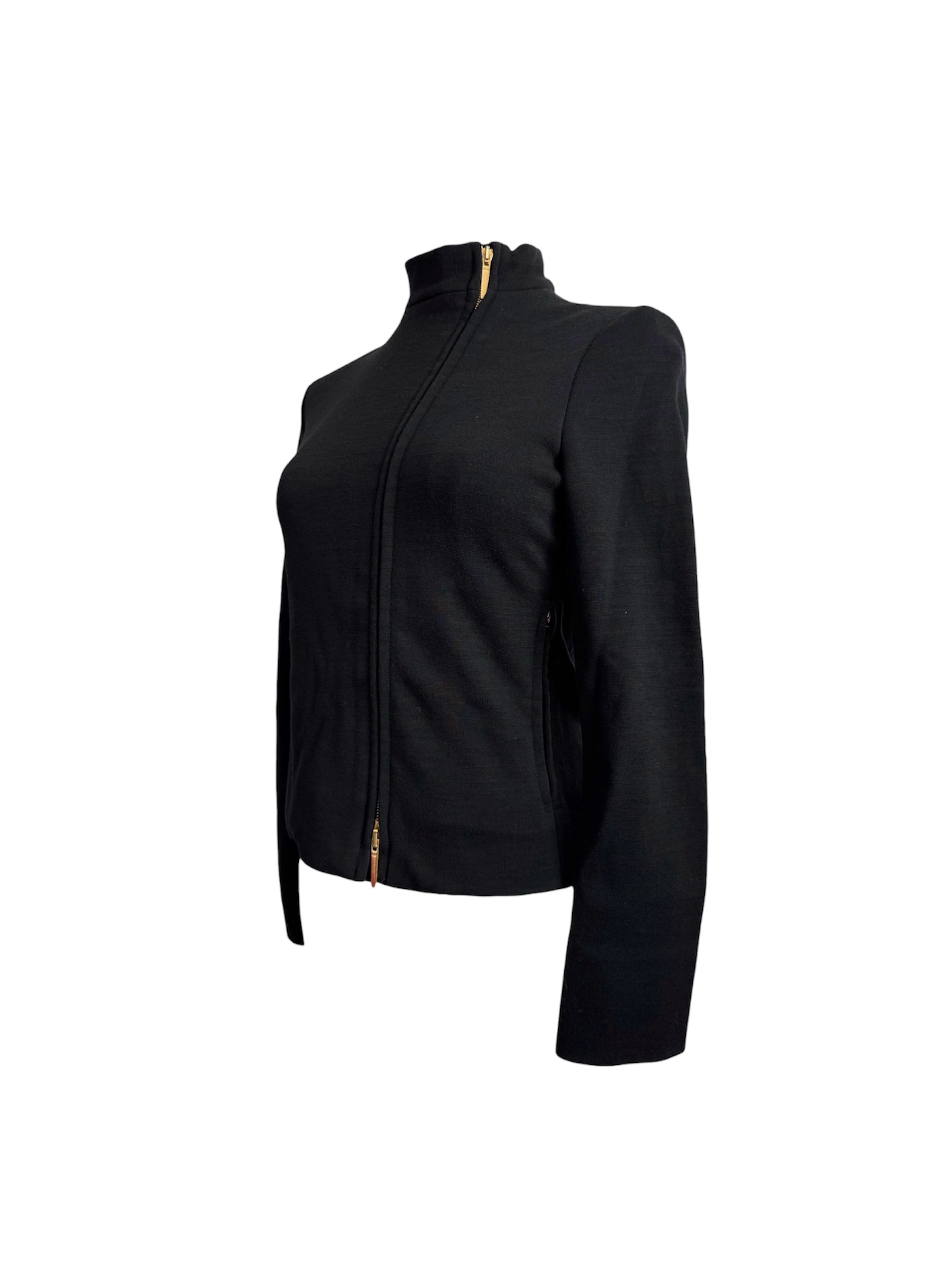 Gucci by Tom Ford Wool Asymmetrical Zip Up Jacket