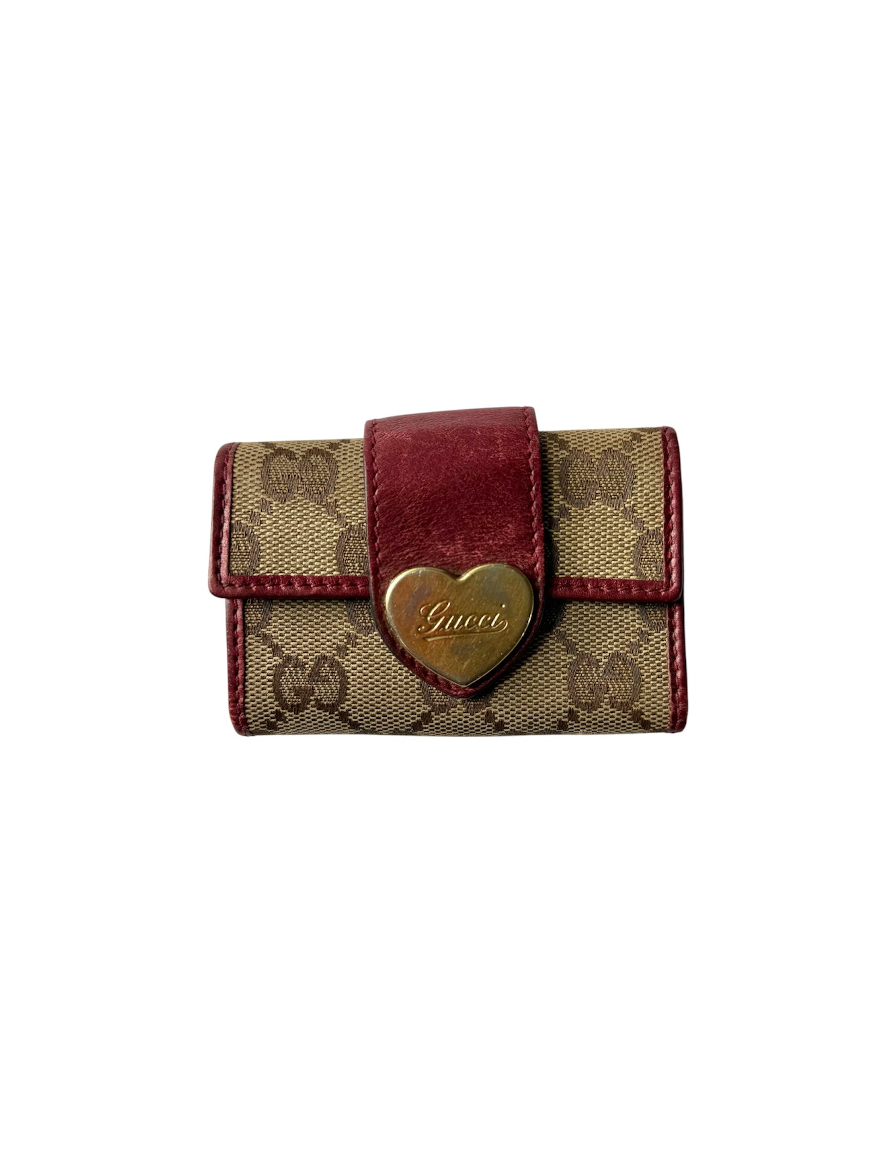 Vintage Gucci Heart Burgundy 6-Key Holder