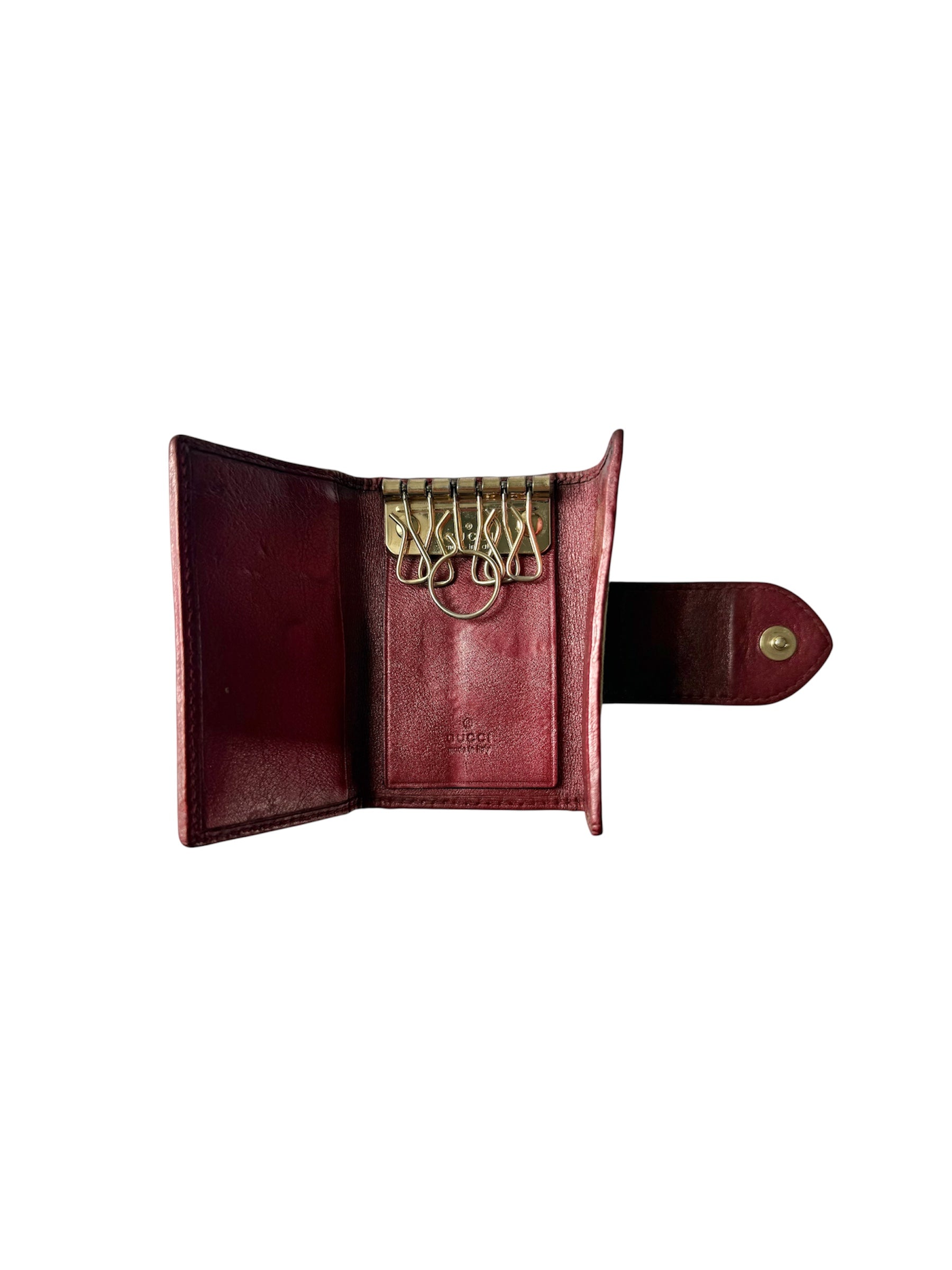 Vintage Gucci Heart Burgundy 6-Key Holder