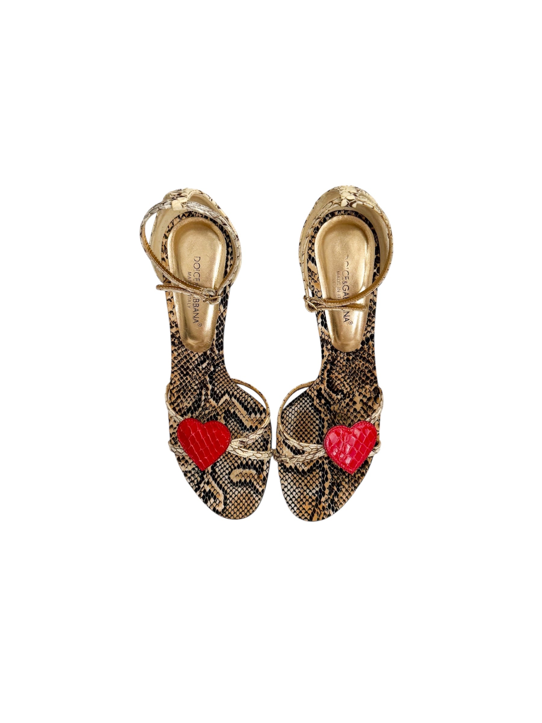 Dolce & Gabbana S/S 2005 Snakeskin Heart Heels