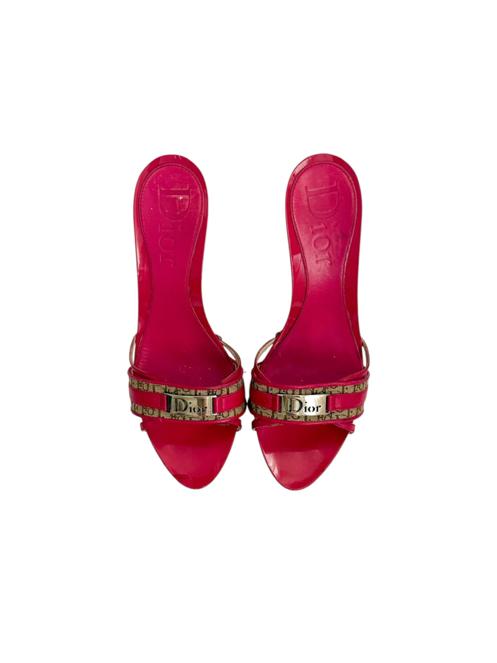 Christian Dior Hot Pink Trotter Monogram Heels