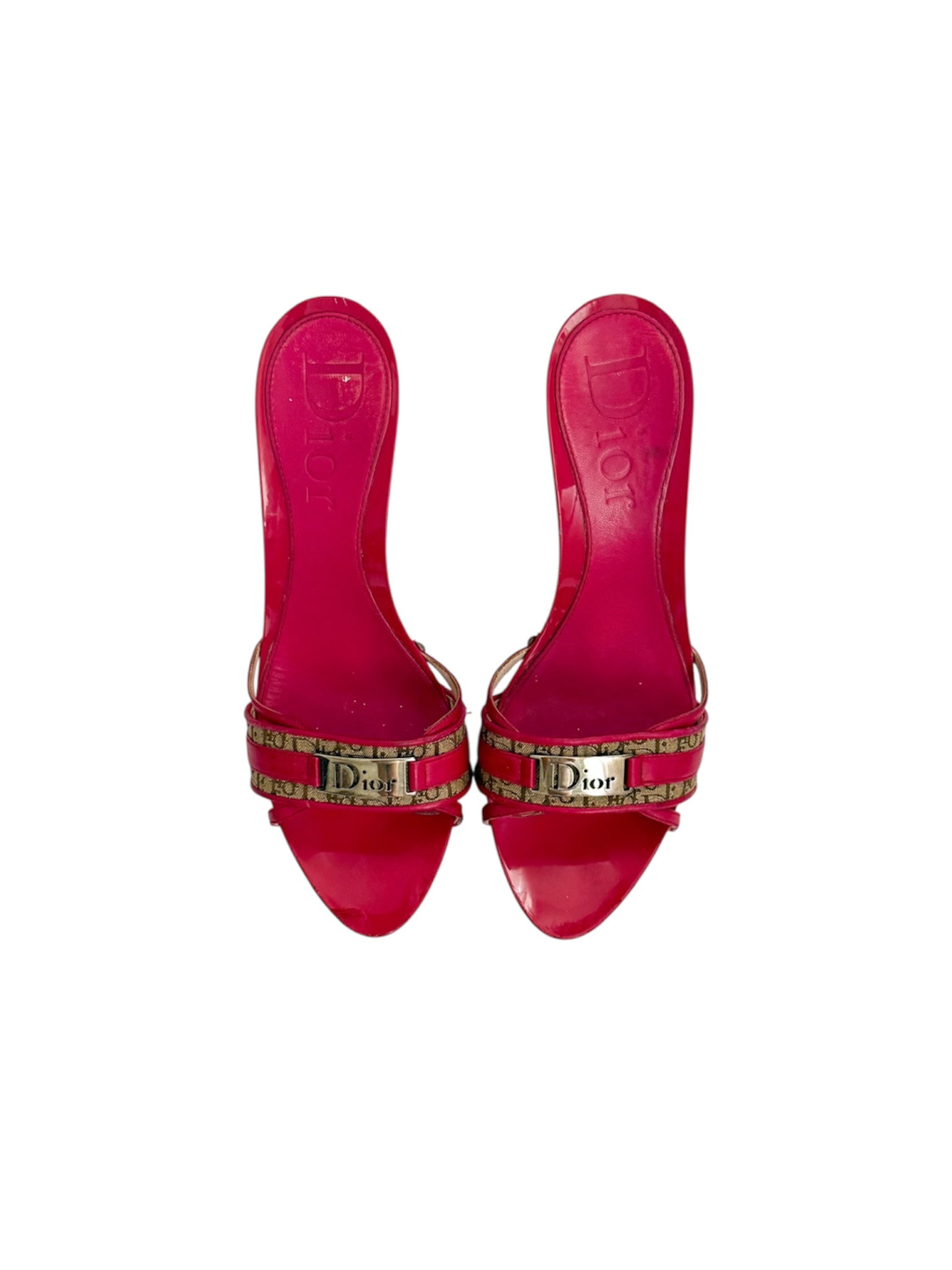 Christian Dior Hot Pink Trotter Monogram Heels