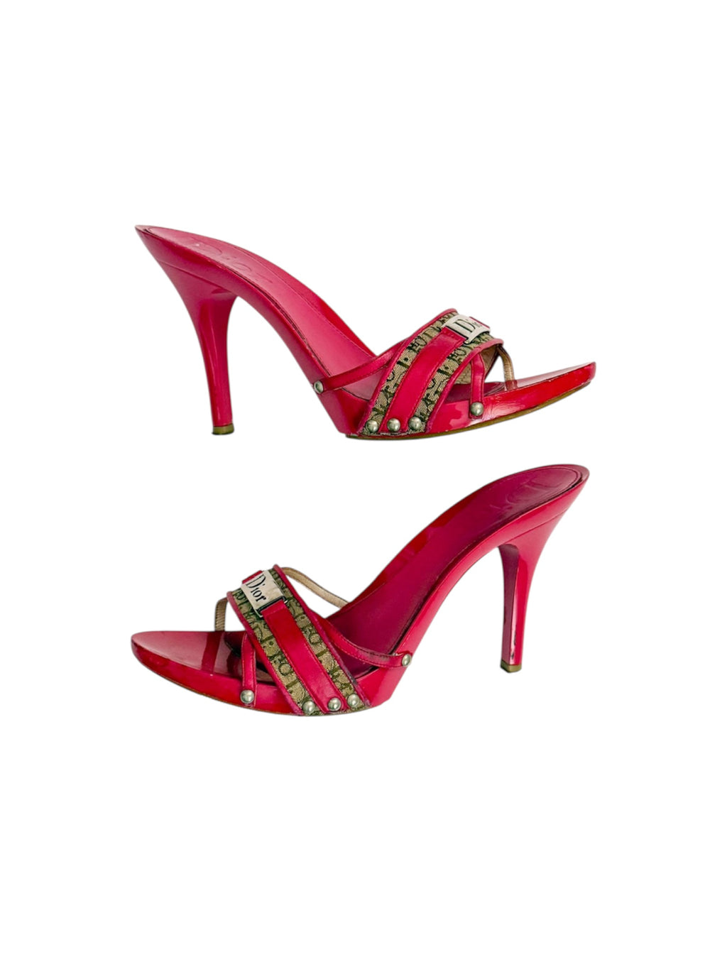 Christian Dior Hot Pink Trotter Monogram Heels