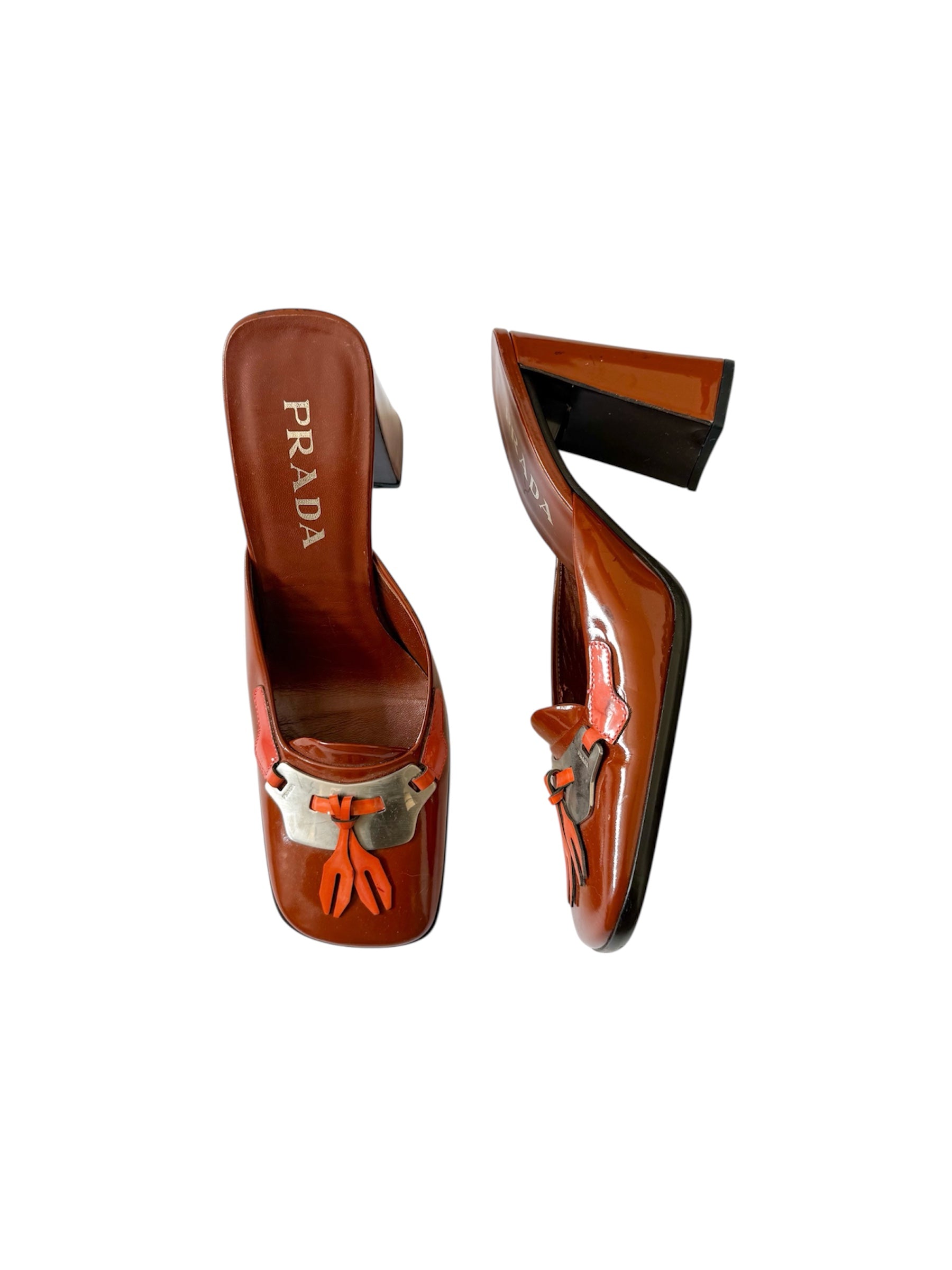 Prada F/W 1999 Red Leather Heels