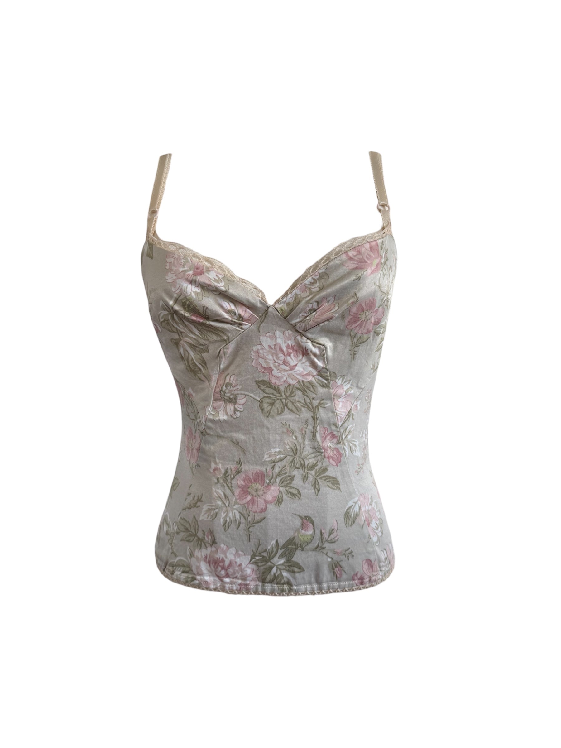 D&G S/S 2006 Floral Hummingbird Bustier Top