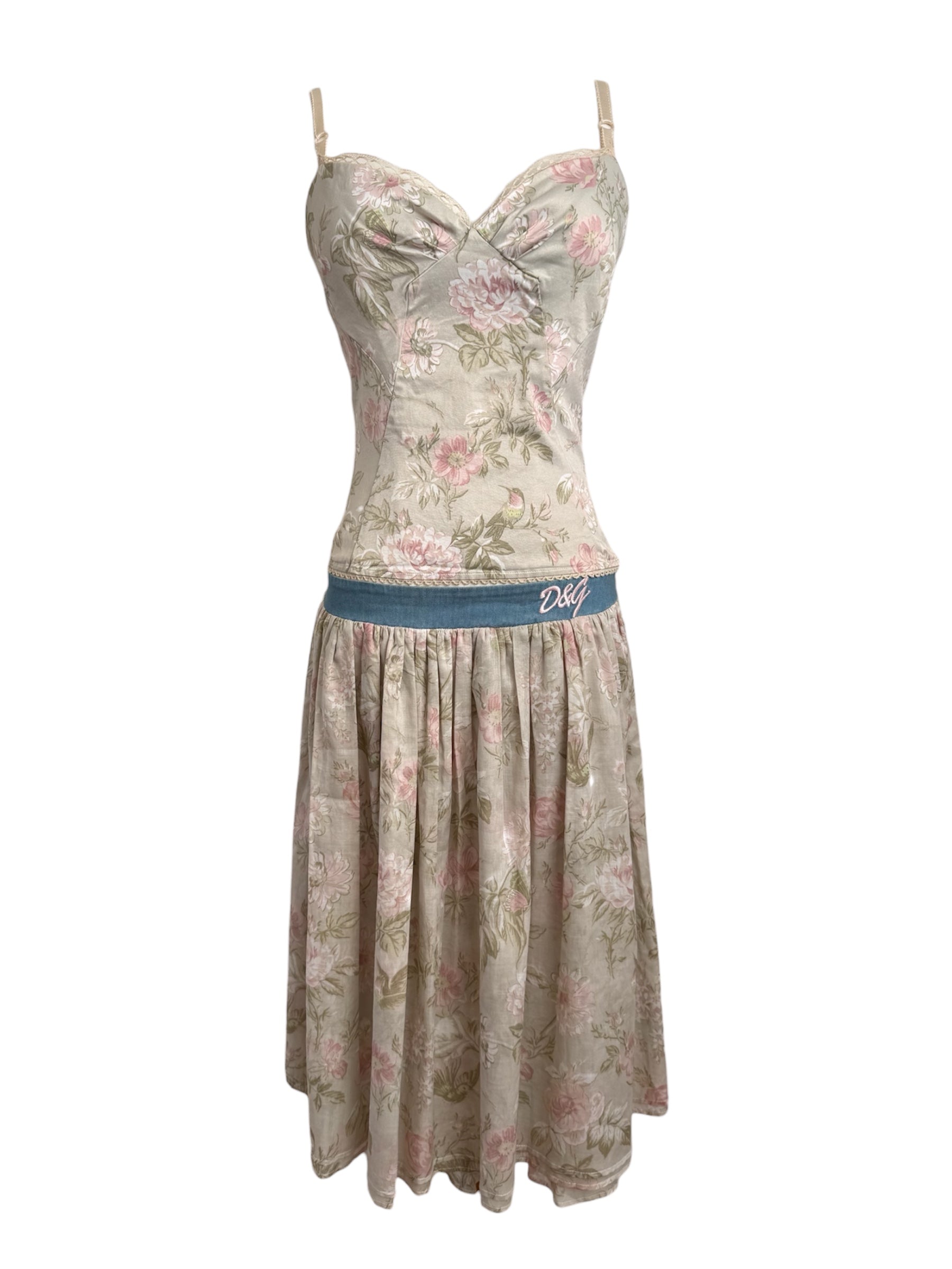 D&G S/S 2006 Floral Hummingbird Skirt