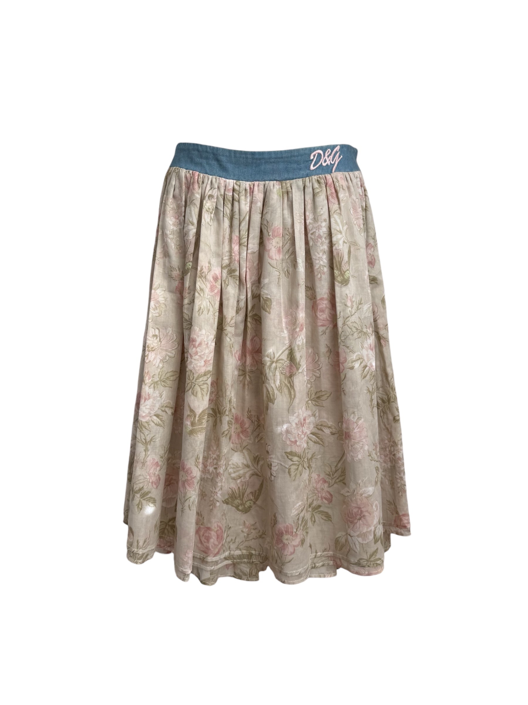 D&G S/S 2006 Floral Hummingbird Skirt