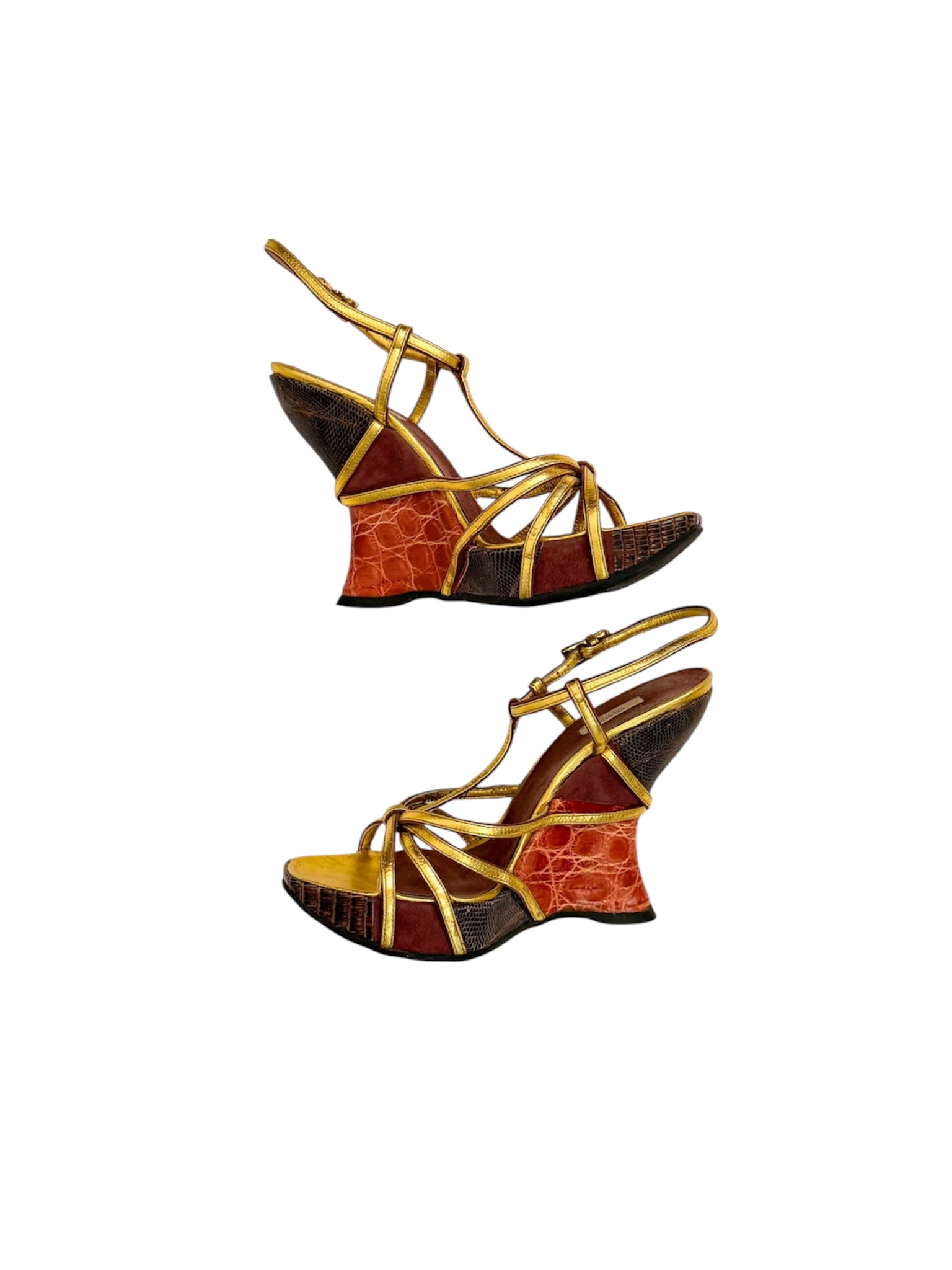 Prada F/W 2004 Exotic Patchwork Wedges