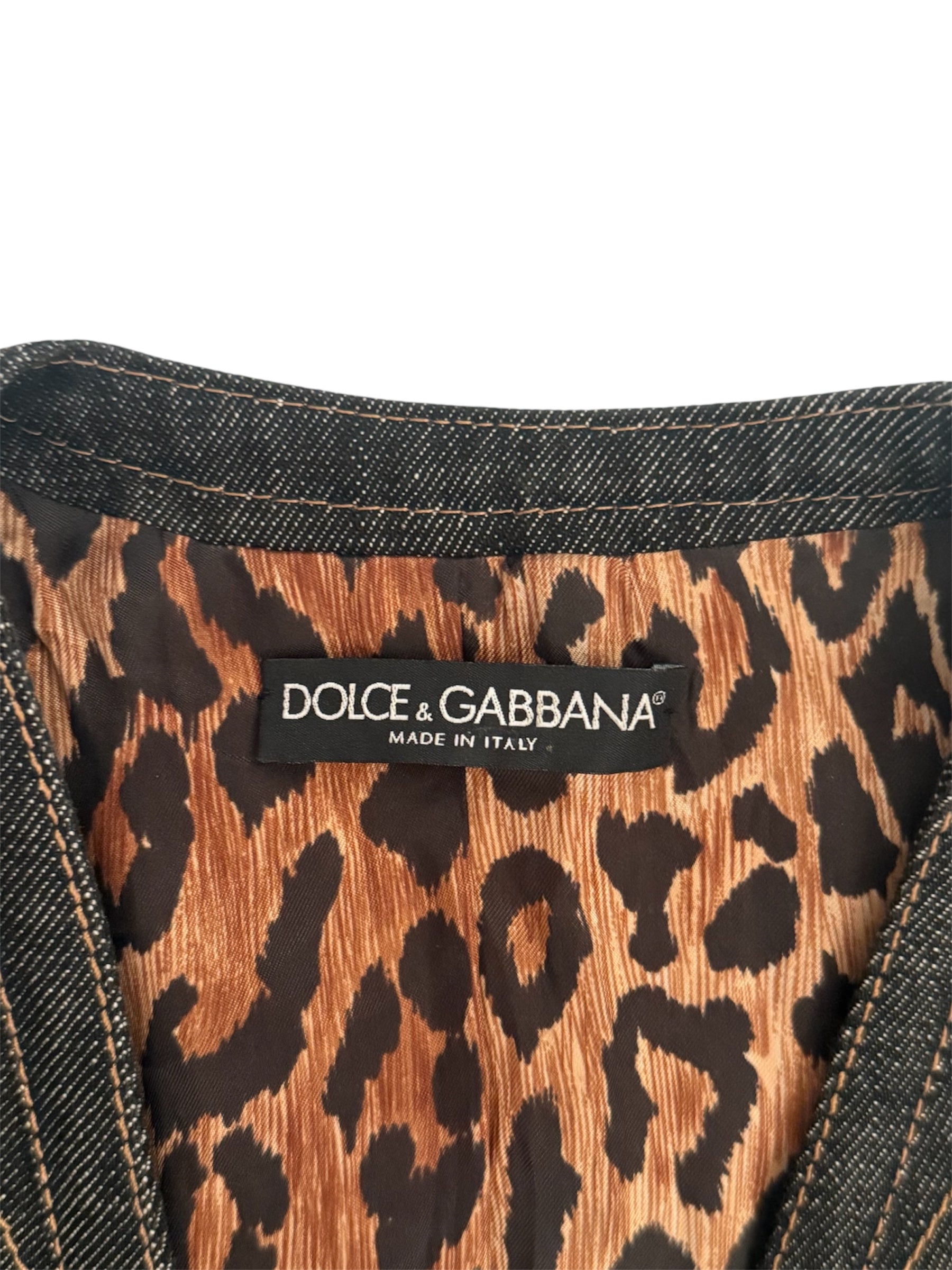 Dolce & Gabbana S/S 2002 Butterfly Dark Denim Top