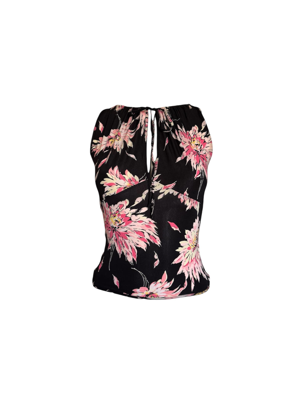 Blumarine Pink & Black Floral Top