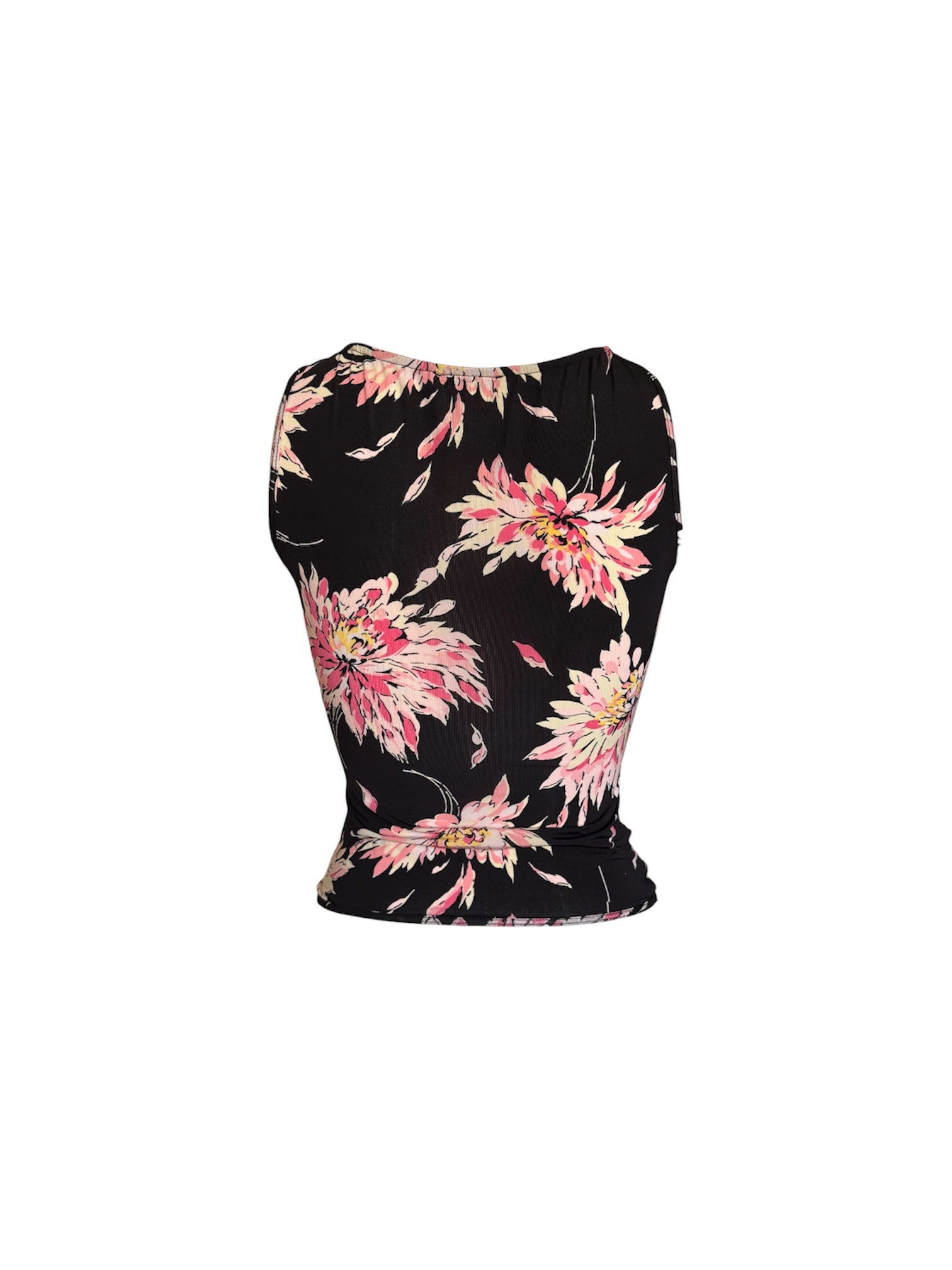 Blumarine Pink & Black Floral Top