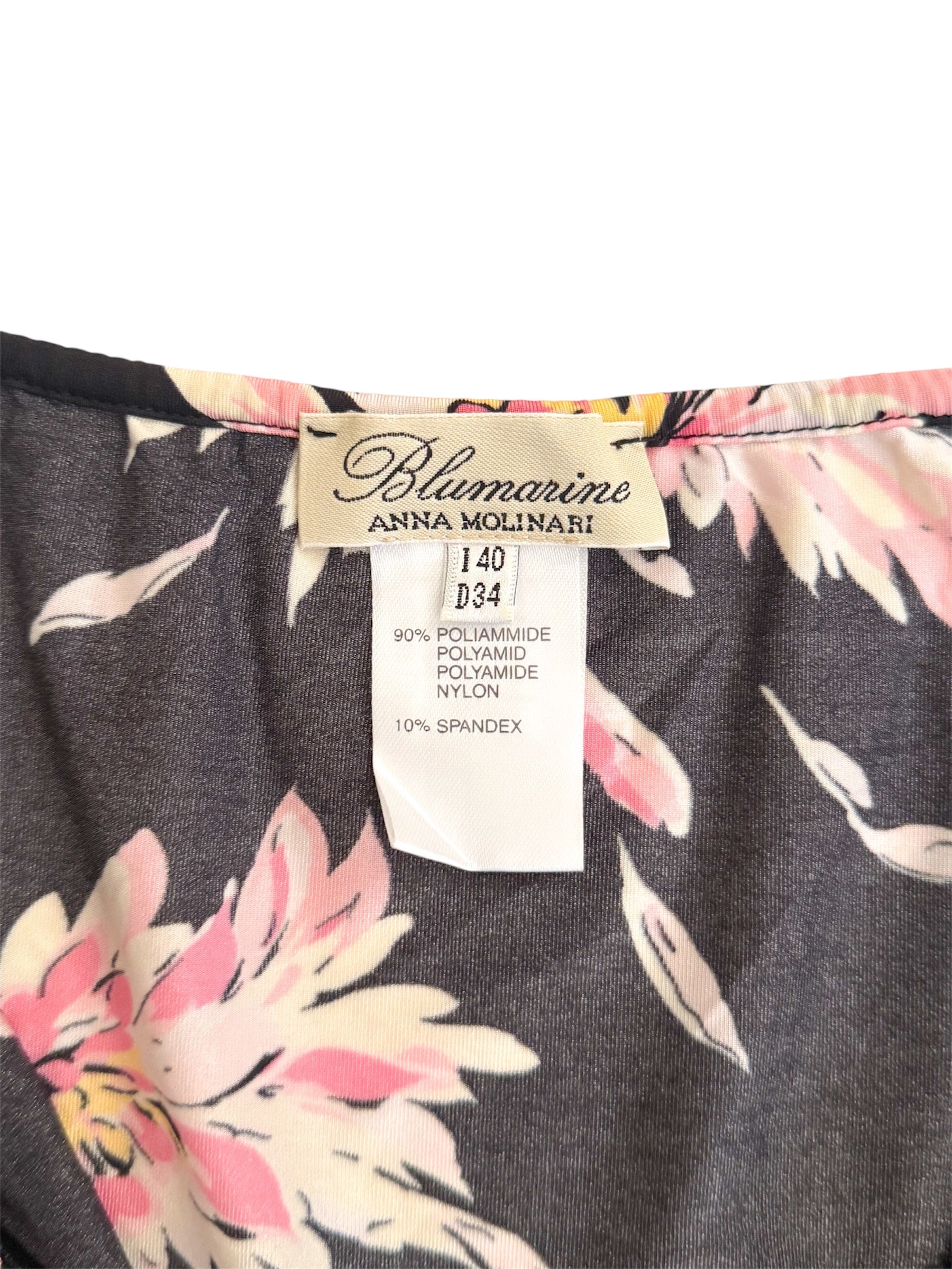 Blumarine Pink & Black Floral Top