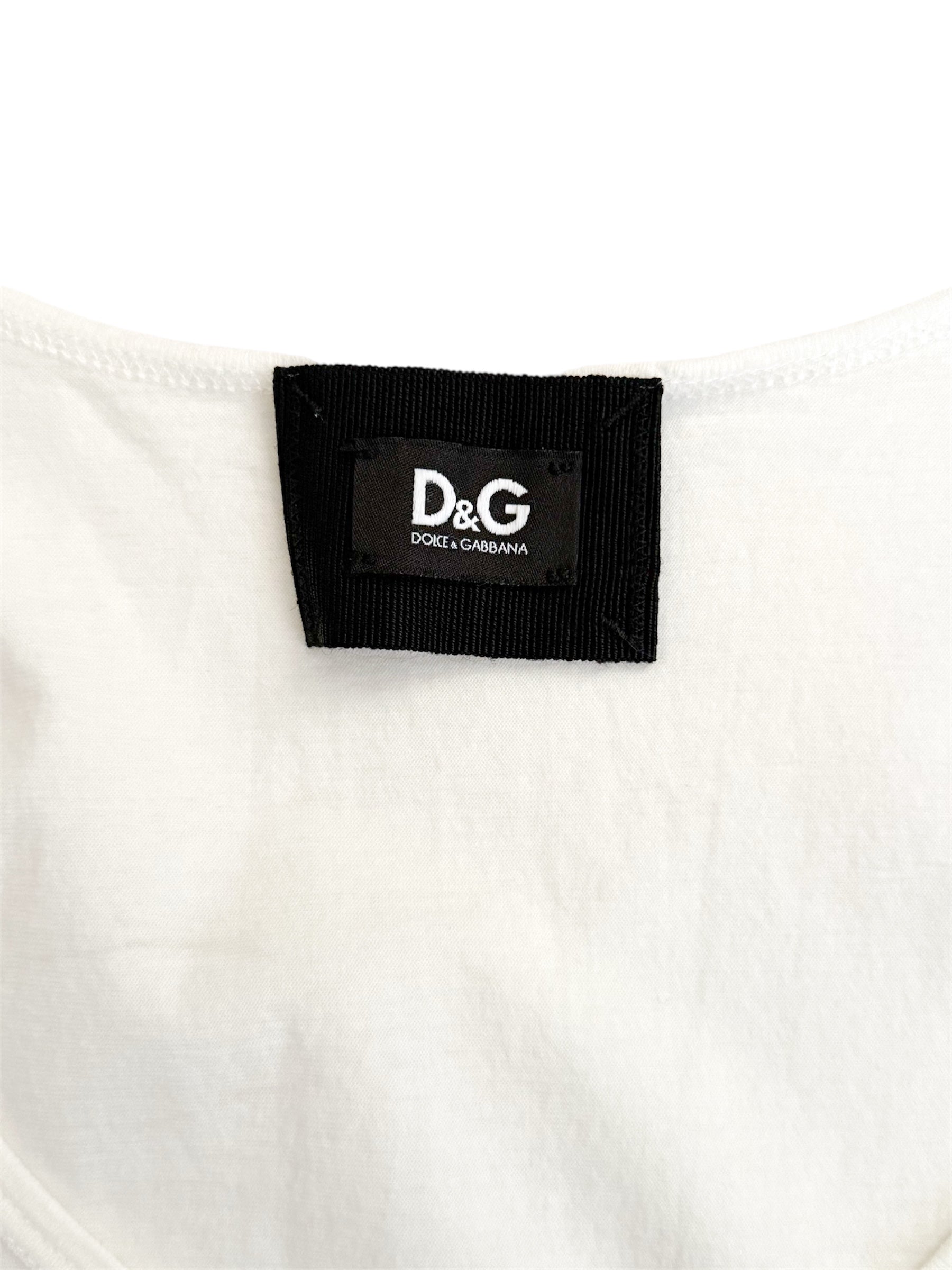 Dolce & Gabbana White Cowboy Tank Top