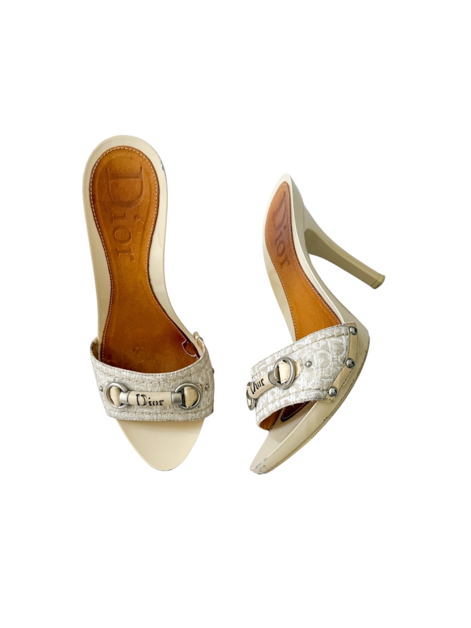 Christian Dior Monogram Trotter Beige Heels