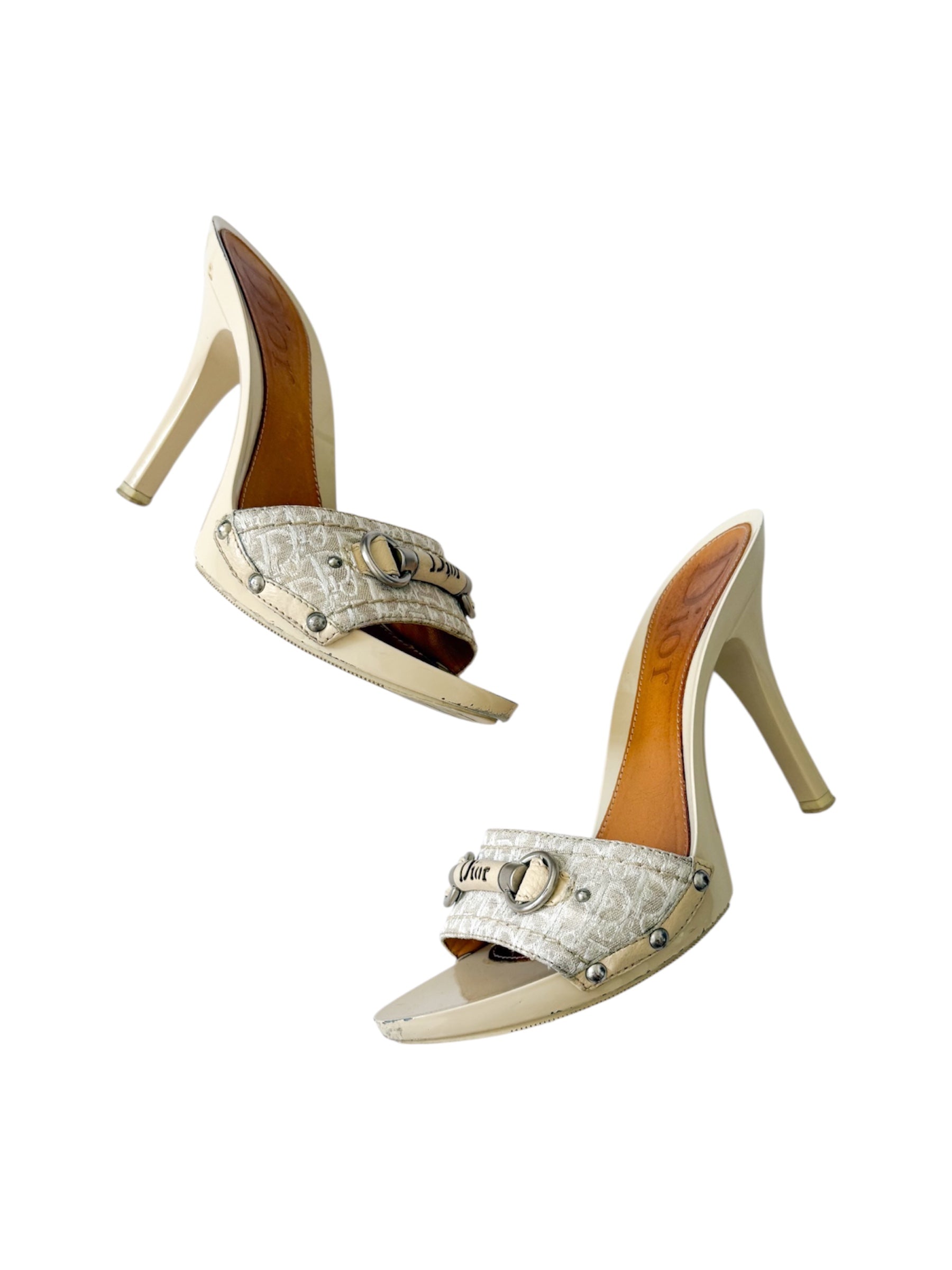 Christian Dior Monogram Trotter Beige Heels