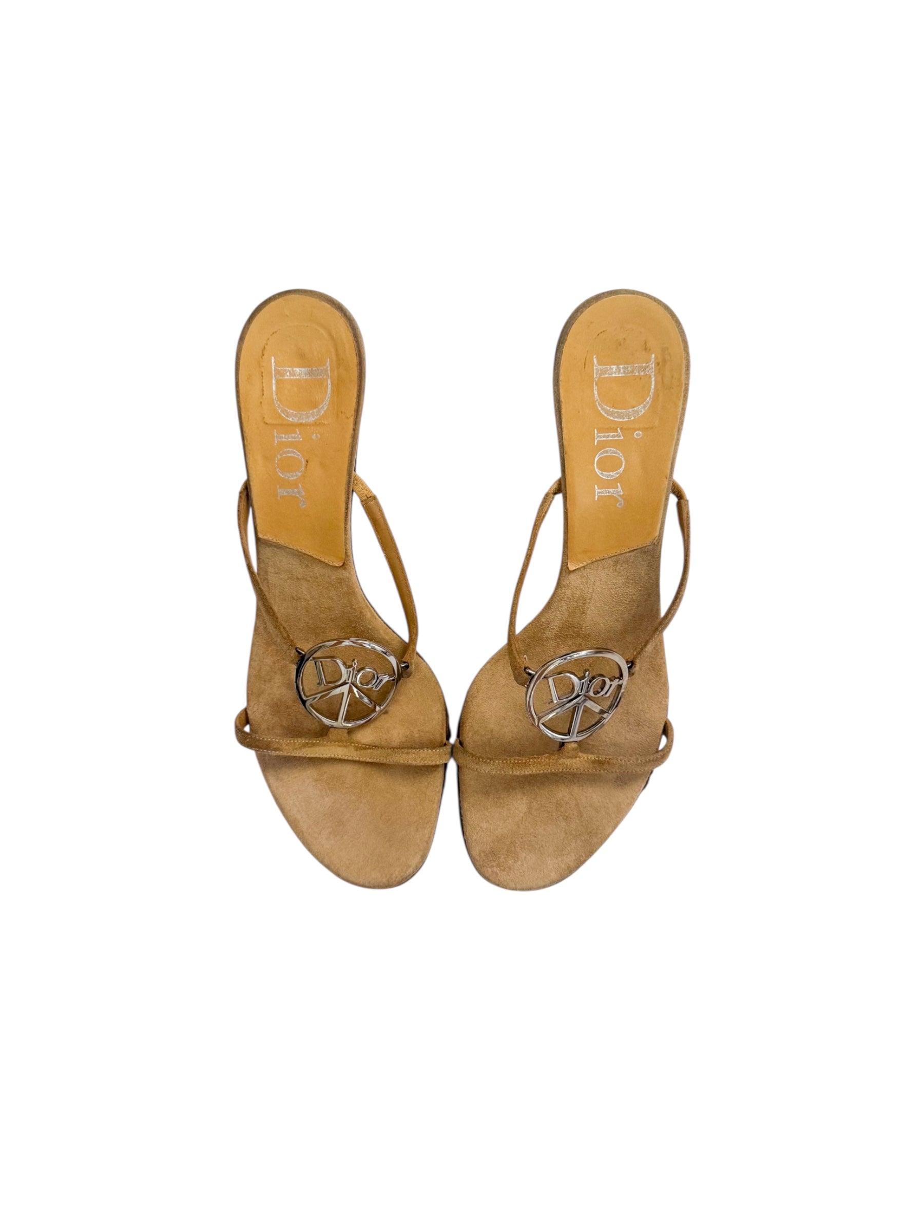 Christian Dior Tan Suede Peace Heels