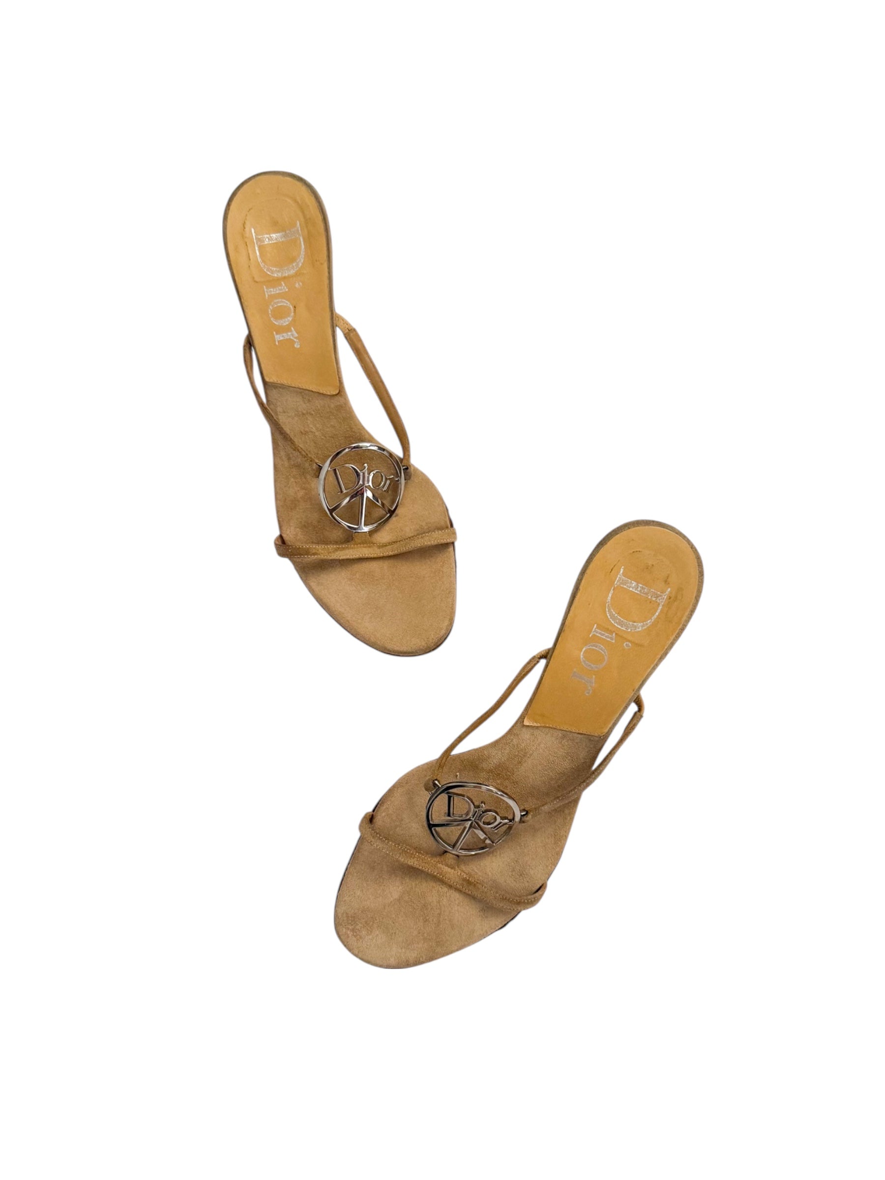 Christian Dior Tan Suede Peace Heels