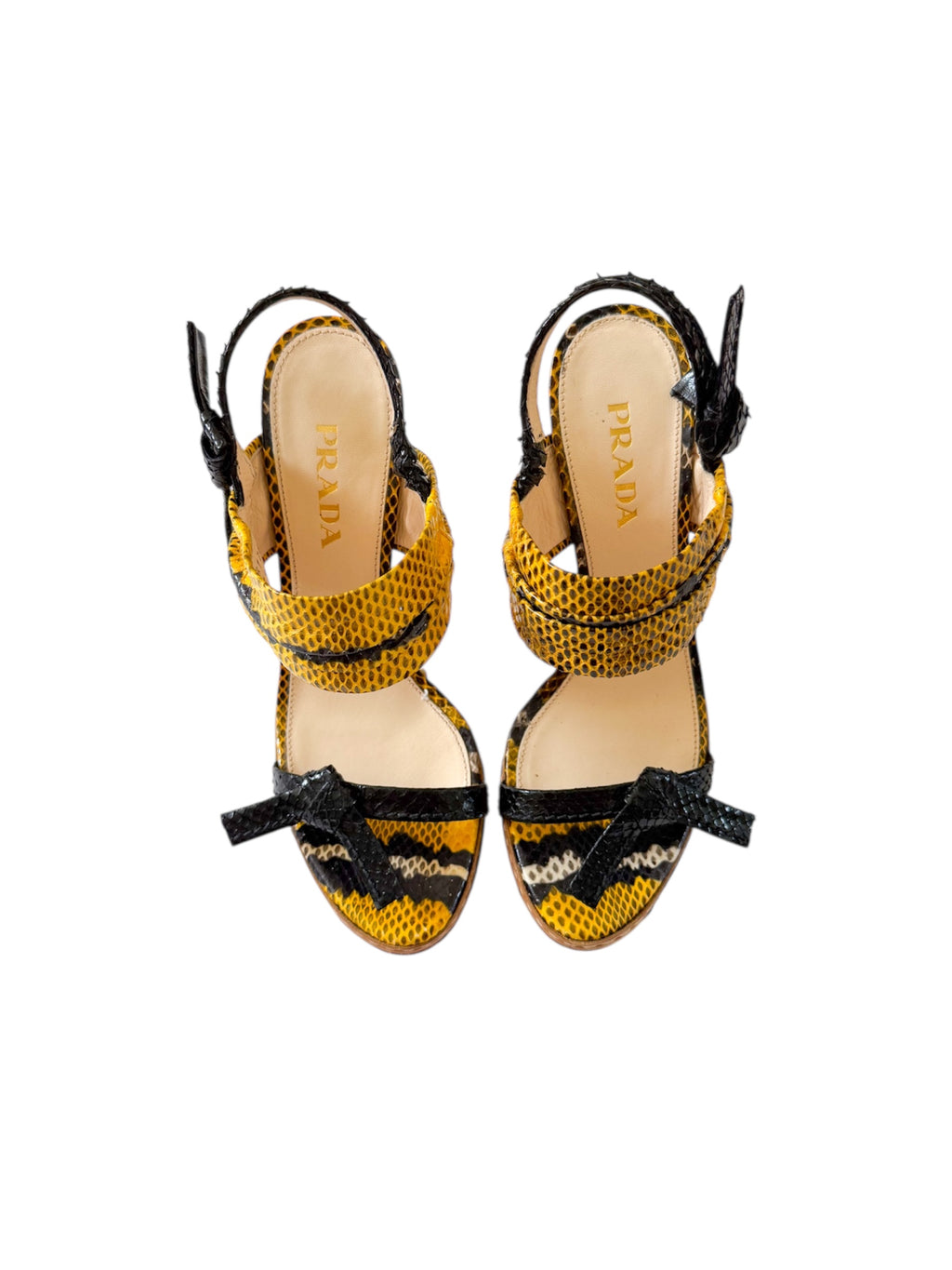 Prada S/S 2009 Runway Yellow Python Platform Heels