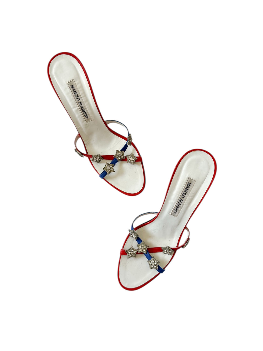 Manolo Blahnik Patriotic Star Crystal Heels