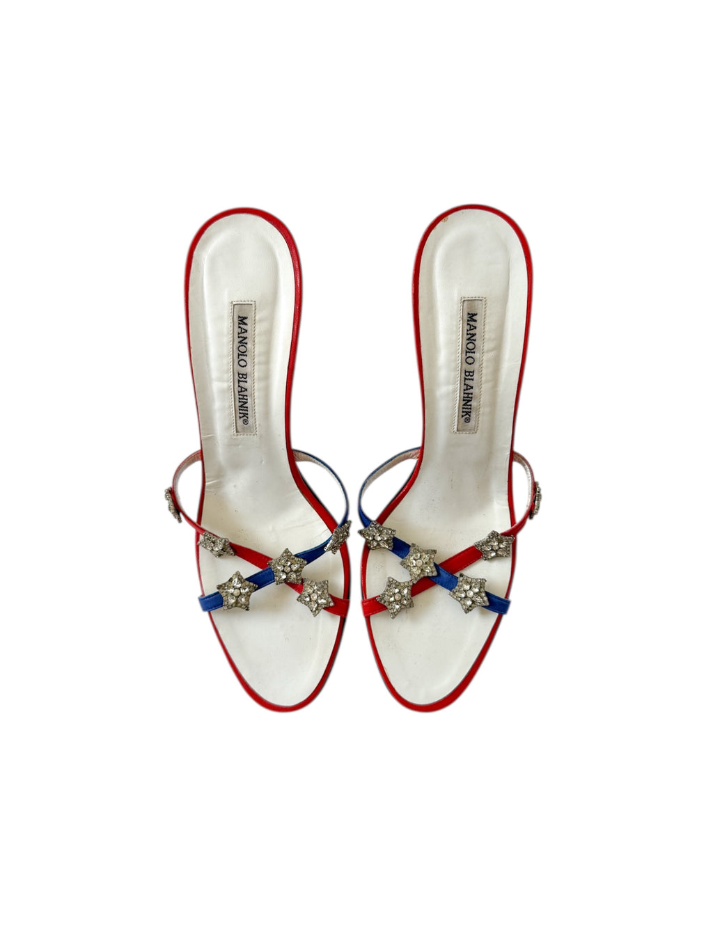 Manolo Blahnik Patriotic Star Crystal Heels