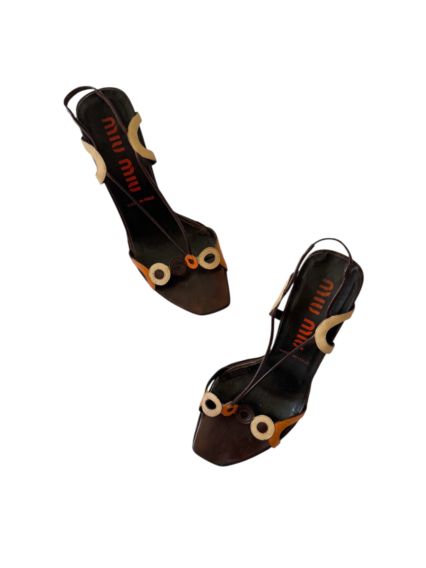 Miu Miu 1990s Circle Slingback Heels