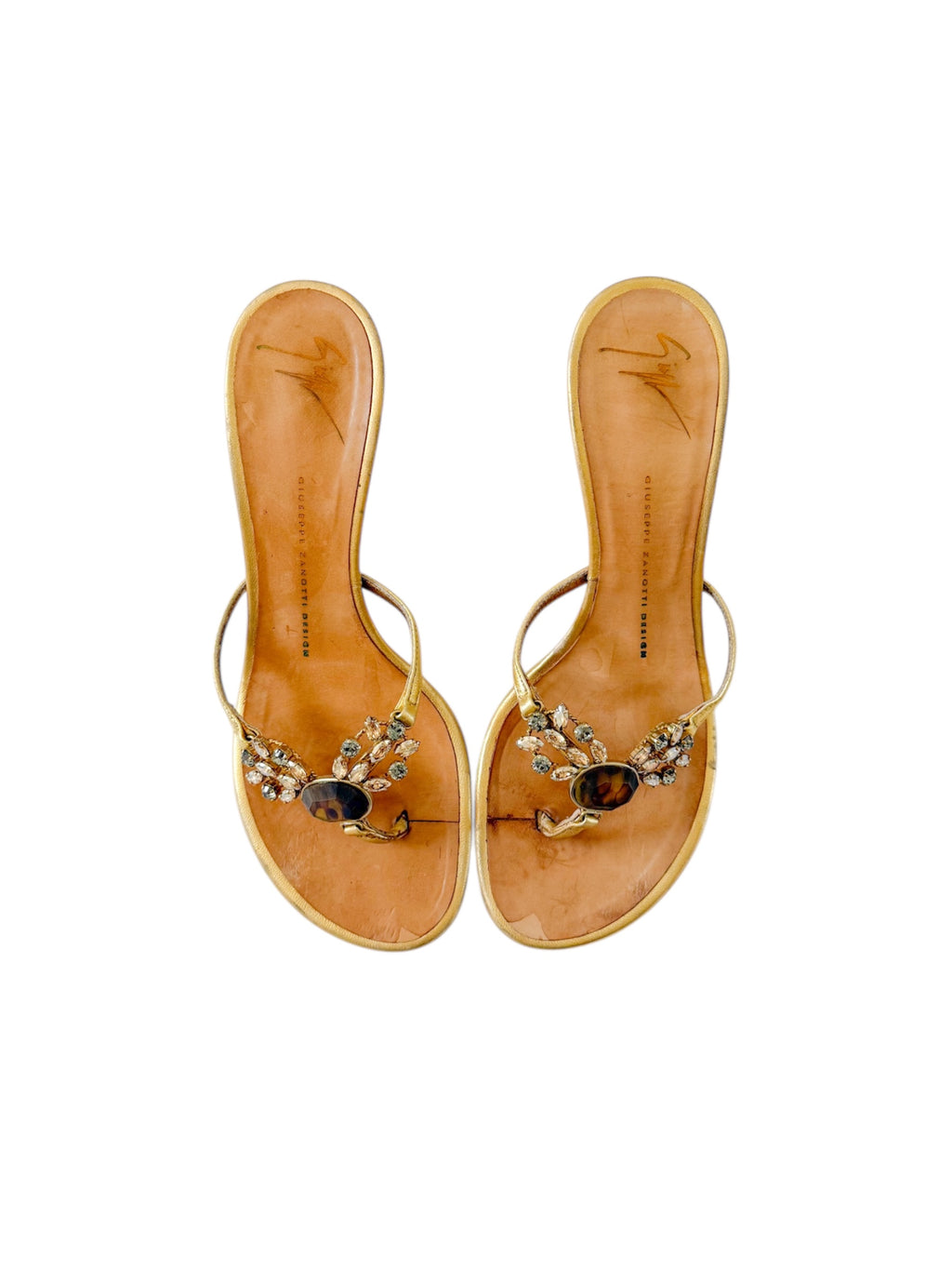 Giuseppe Zanotti Gold Tortoiseshell Crystal Heels