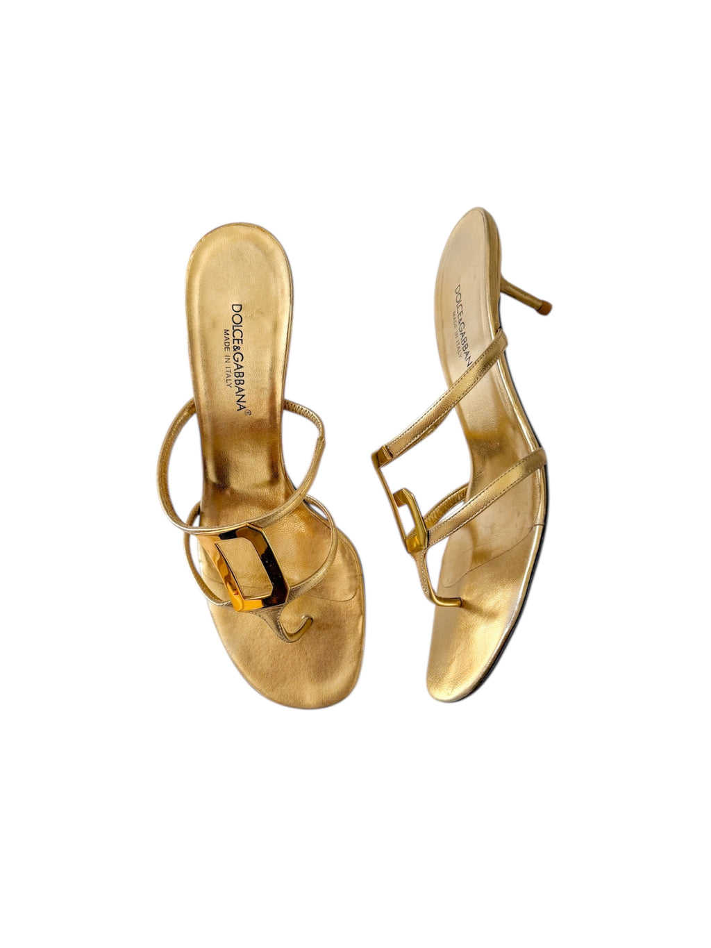 Dolce & Gabbana Gold ‘DG’ Letter Heels