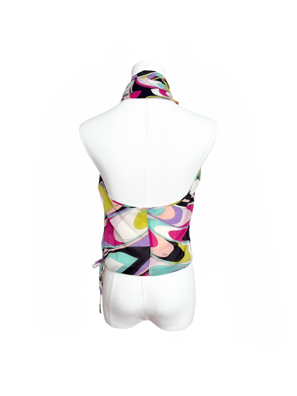 Emilio Pucci Silk Scarf Tie Halter Top