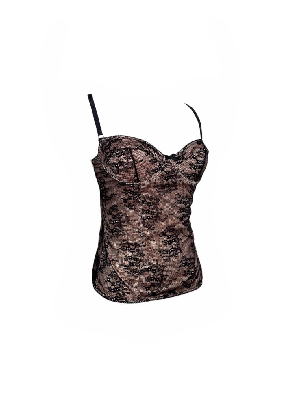 D&G 2000s Black & Nude Lace Top