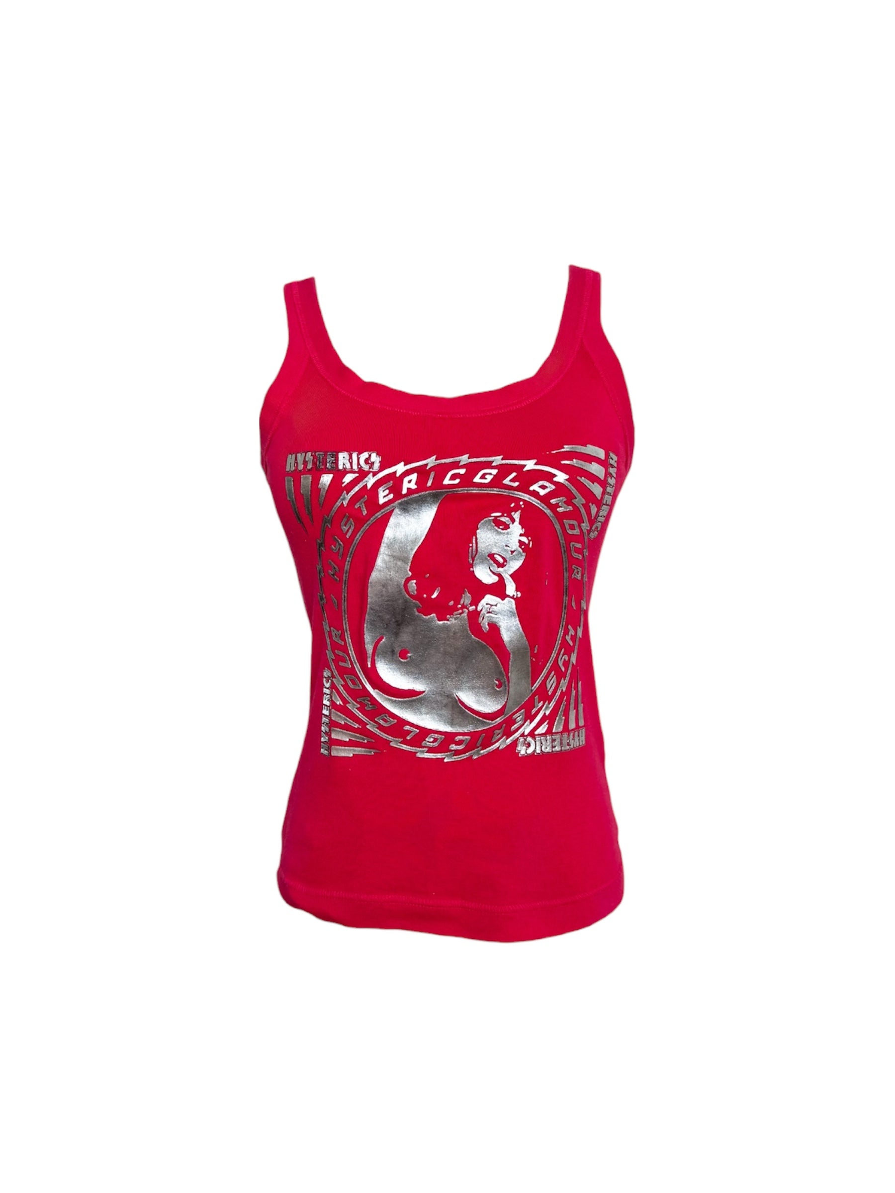 Hysteric Glamour Silver Nude Girl Red Tank Top