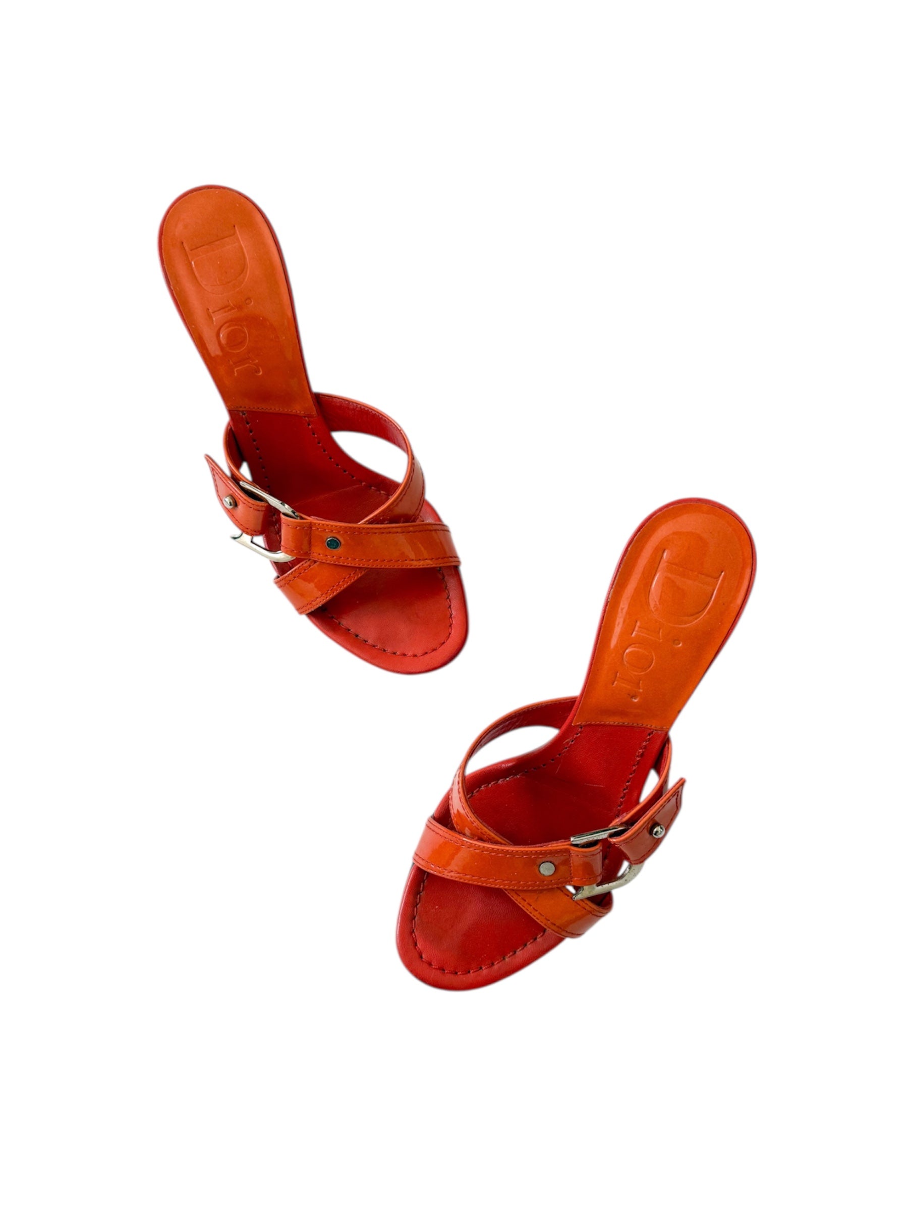 Christian Dior Orange 'D' Charm Heels