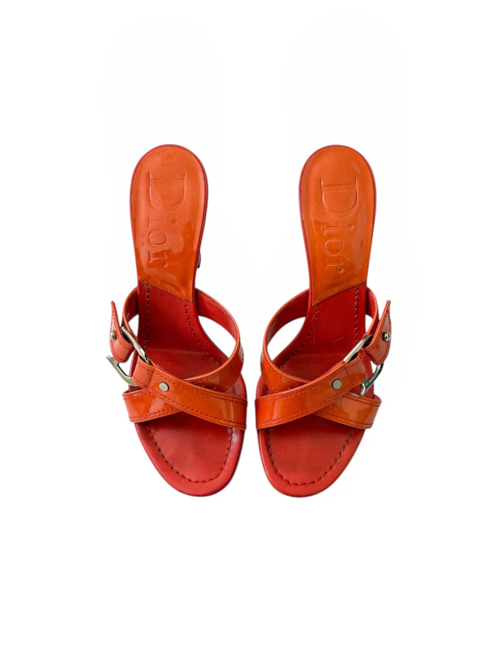 Christian Dior Orange 'D' Charm Heels