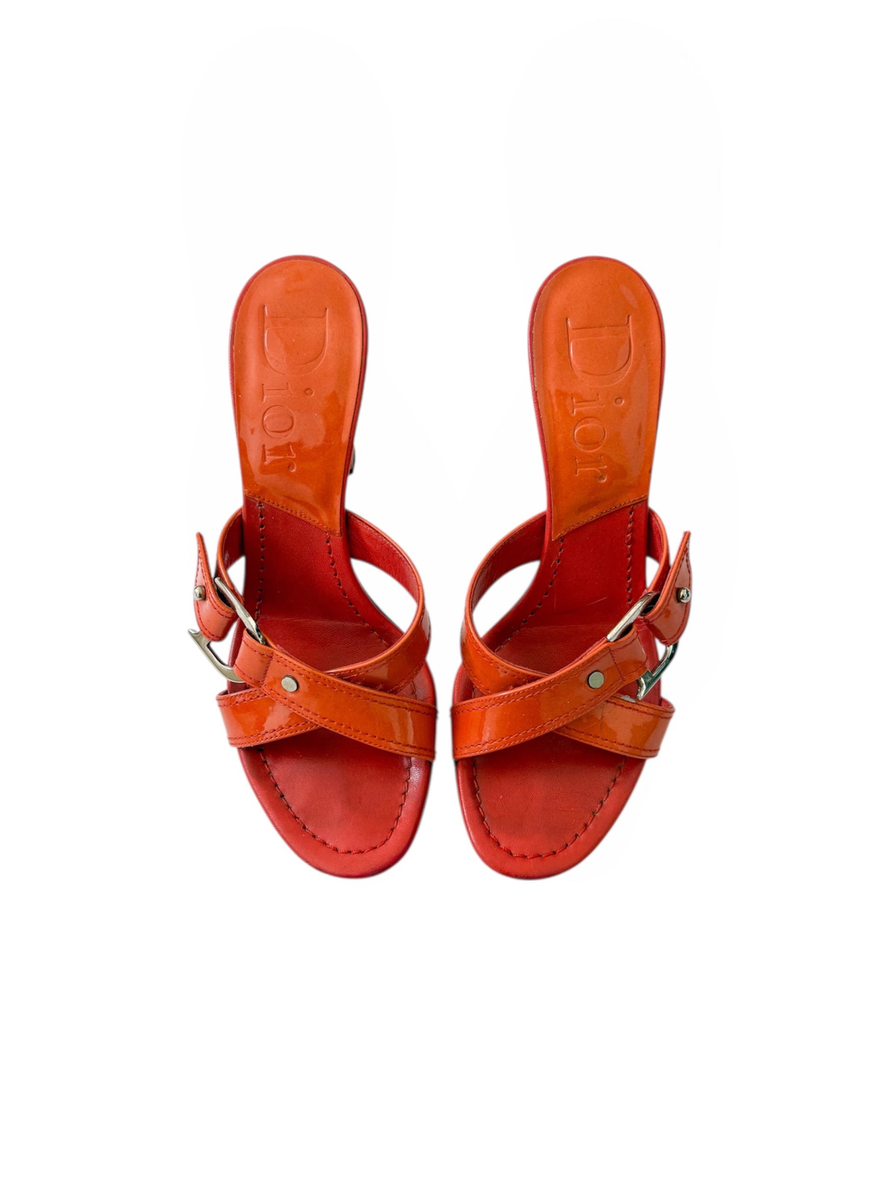 Christian Dior Orange 'D' Charm Heels