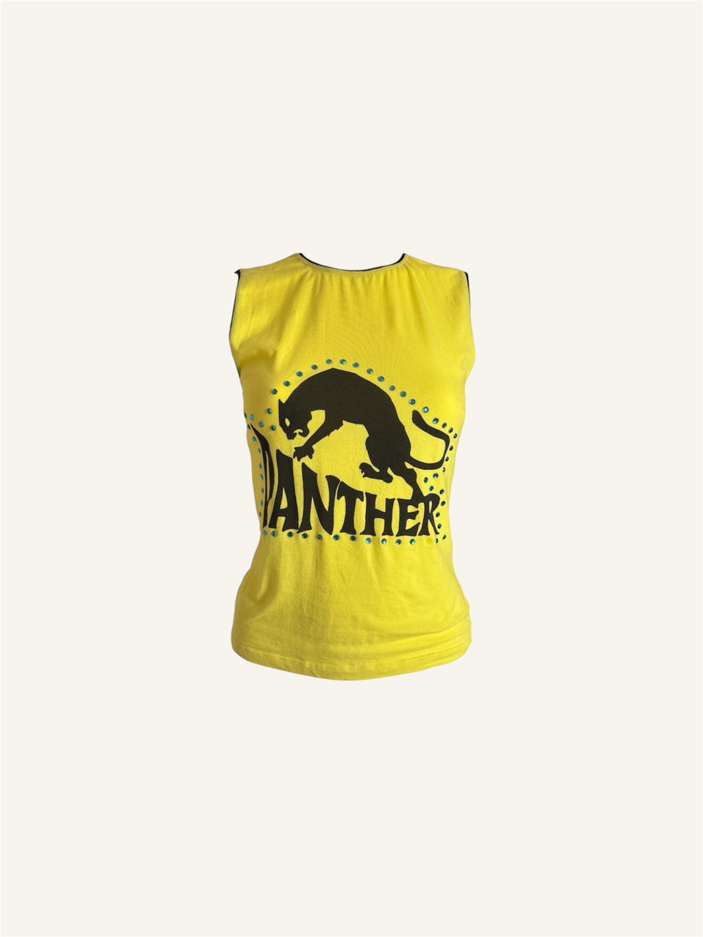 Dolce & Gabbana S/S 2002 Neon Yellow Panther Tank Top