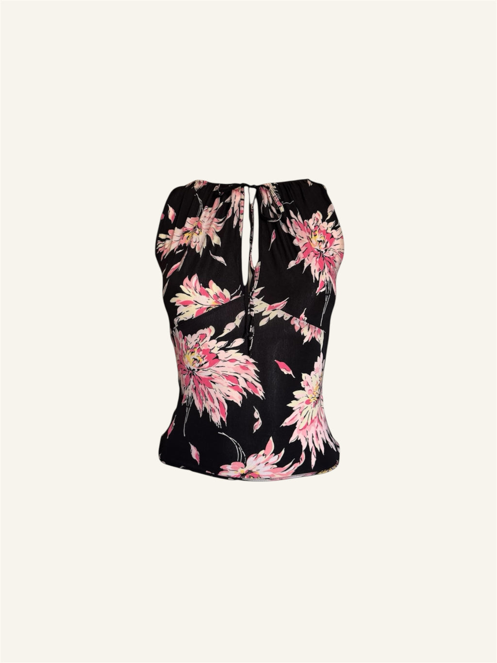 Blumarine Pink & Black Floral Top