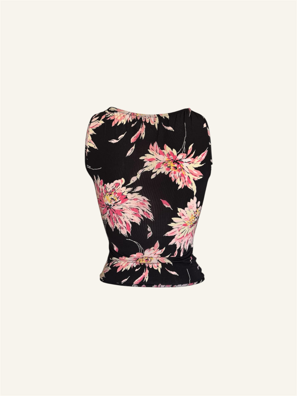Blumarine Pink & Black Floral Top
