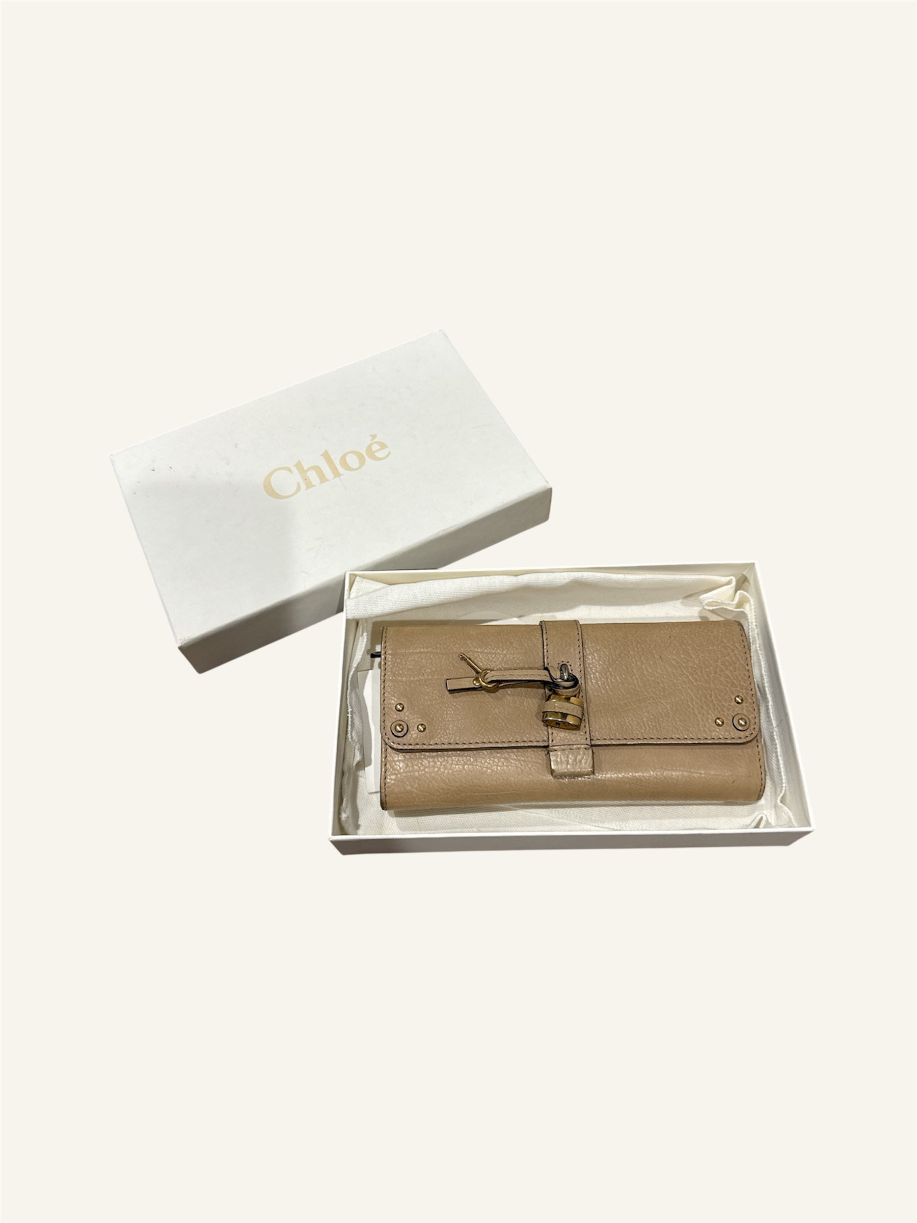 Chloe Paddington Beige Leather Wallet