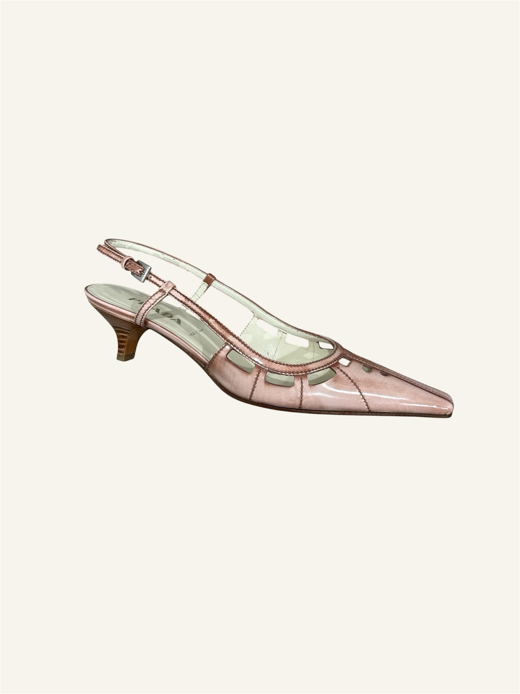 Prada Dusty Pink Pointed Slingback Heels