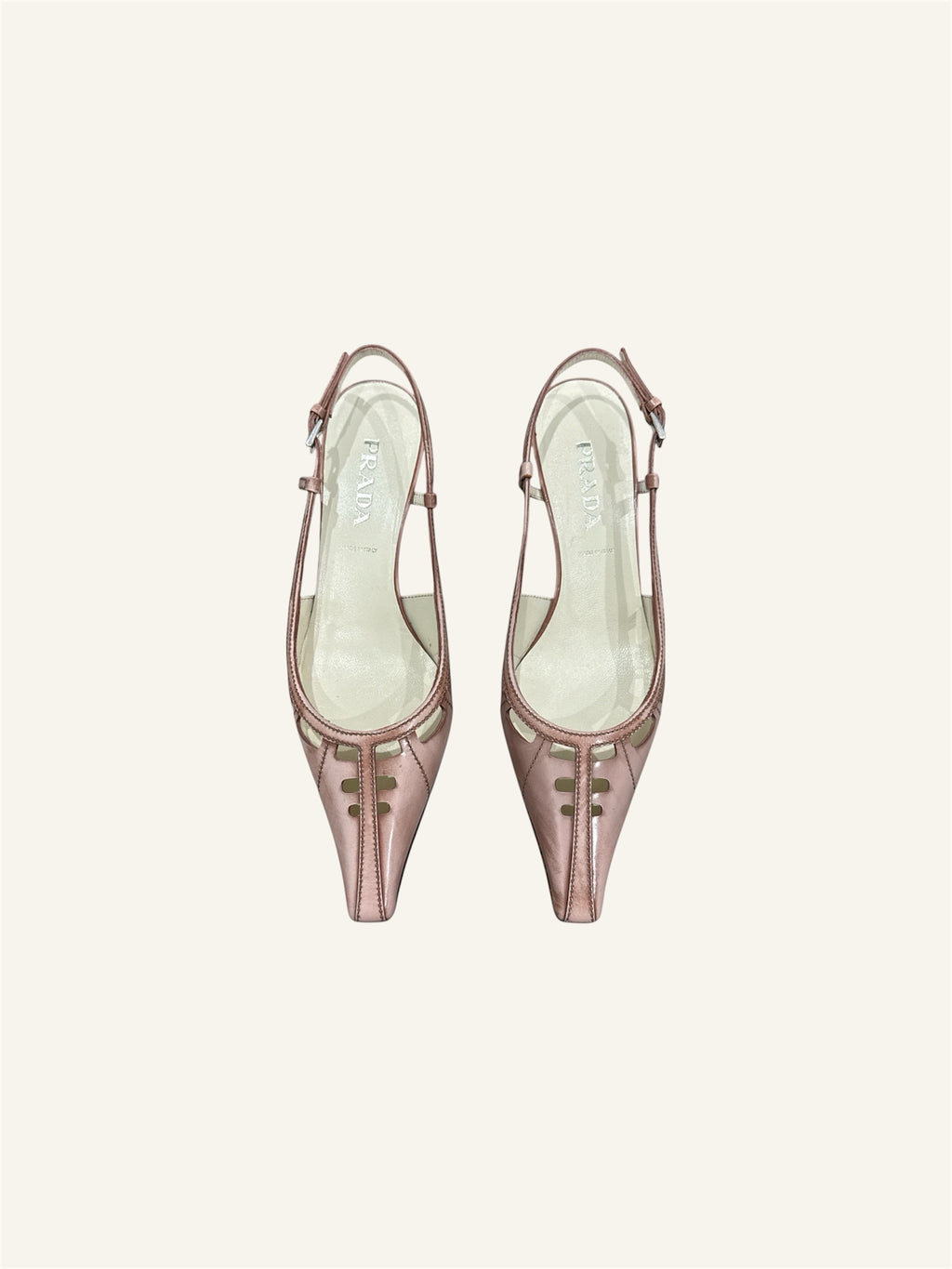 Prada Dusty Pink Pointed Slingback Heels