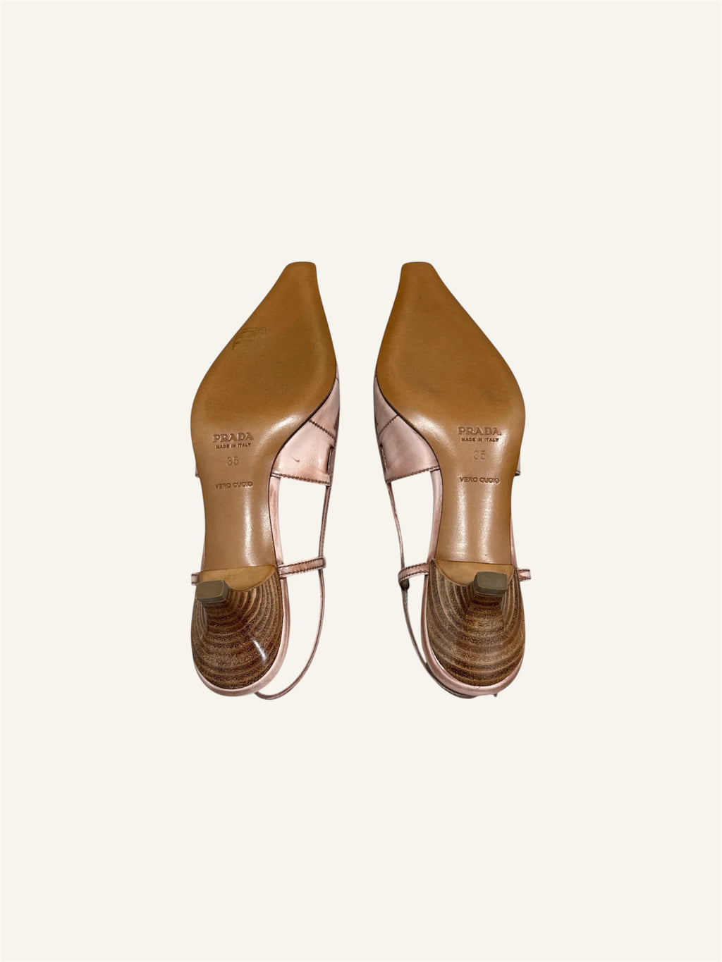 Prada Dusty Pink Pointed Slingback Heels