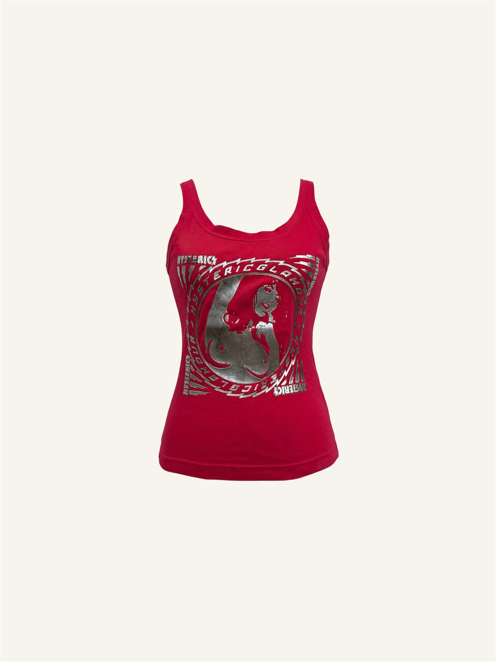 Hysteric Glamour Silver Nude Girl Red Tank Top