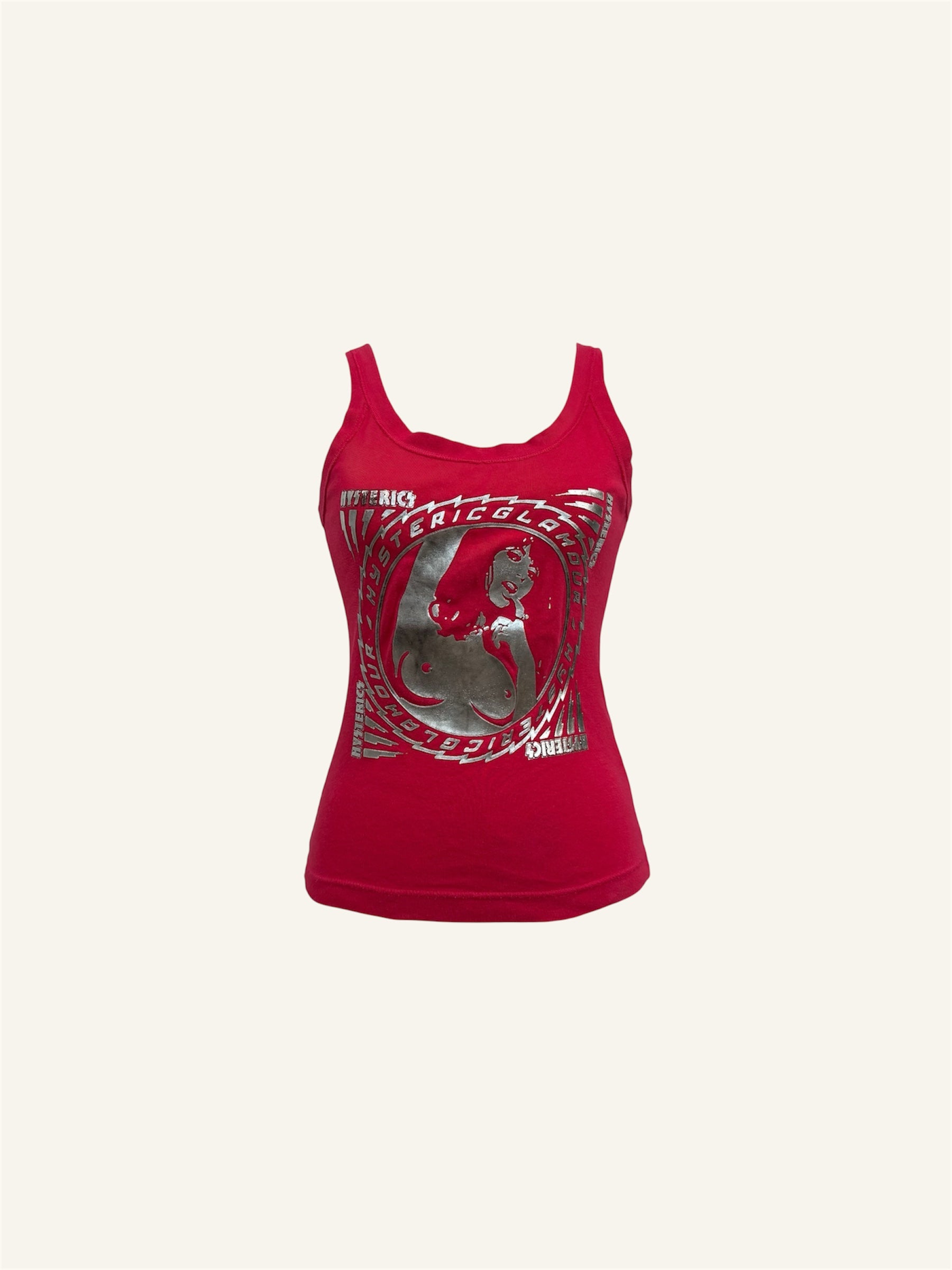 Hysteric Glamour Silver Nude Girl Red Tank Top