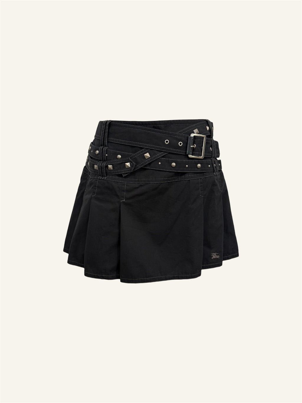 Burberry Black Studded Pleated Skirt