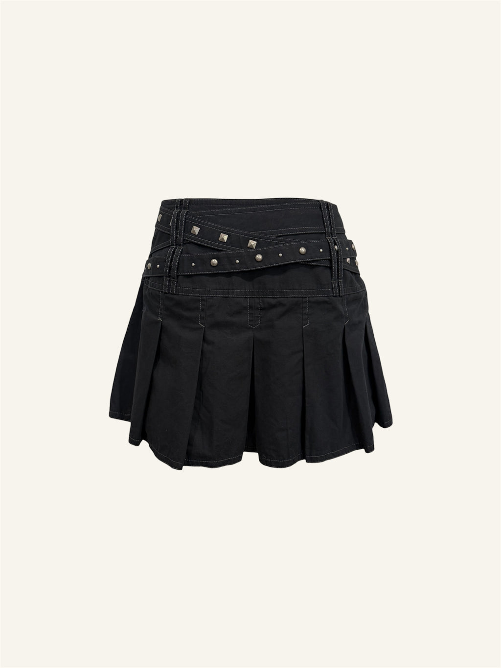 Burberry Black Studded Pleated Skirt