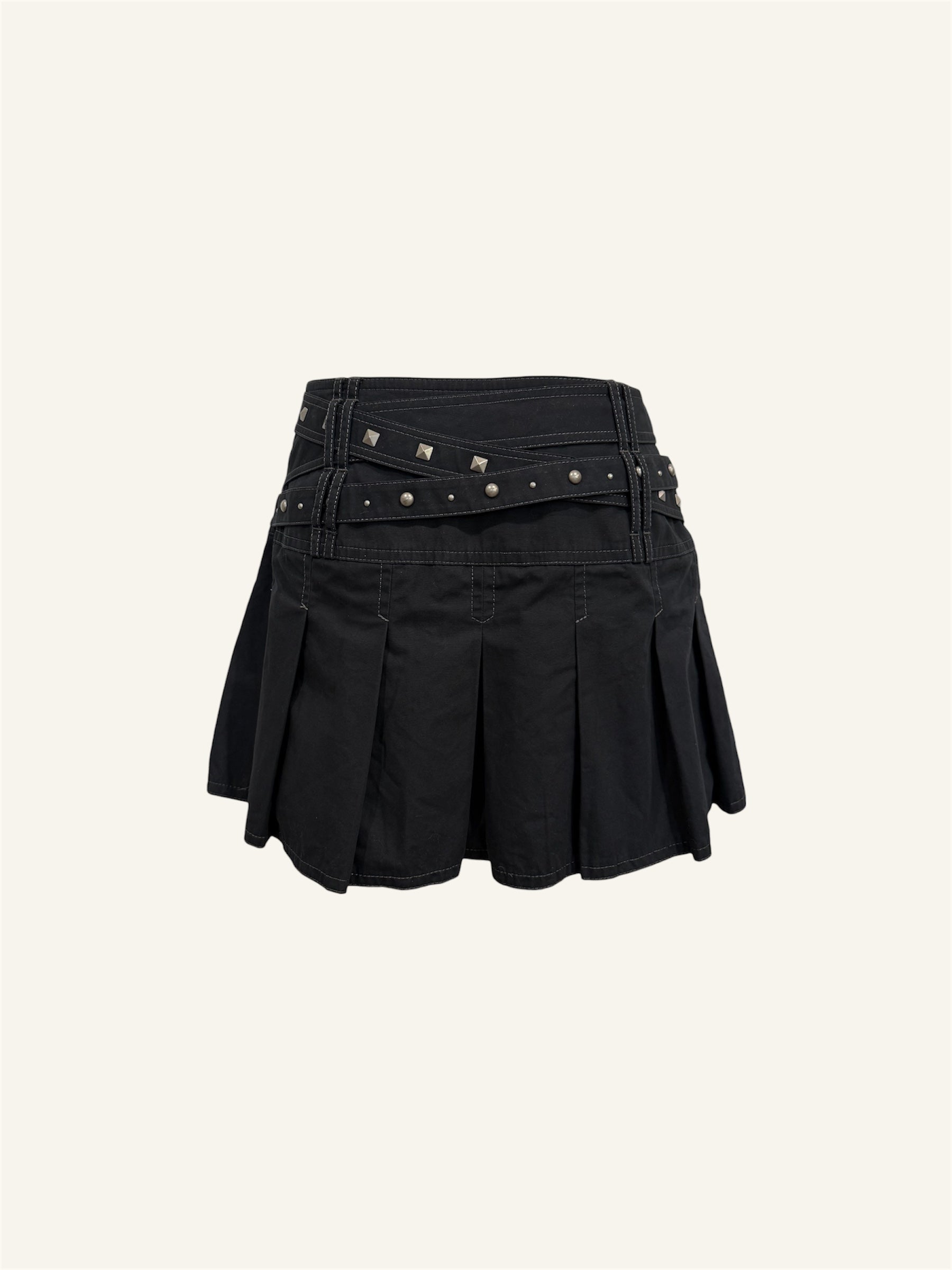 Burberry Black Studded Pleated Skirt