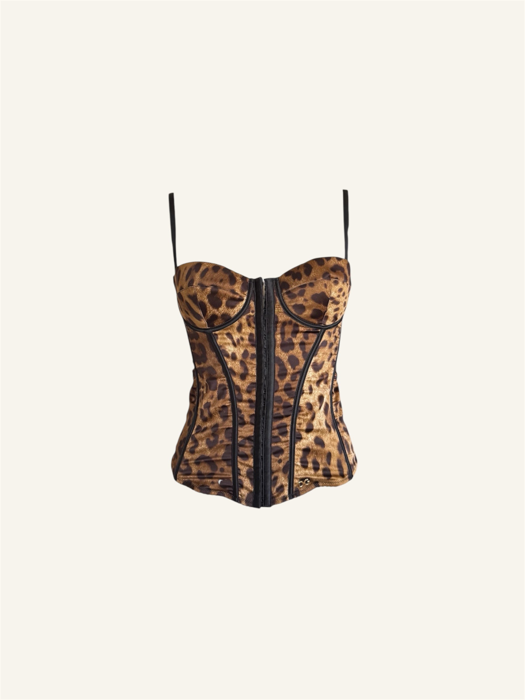 Dolce & Gabbana Leopard Corset Bustier Top