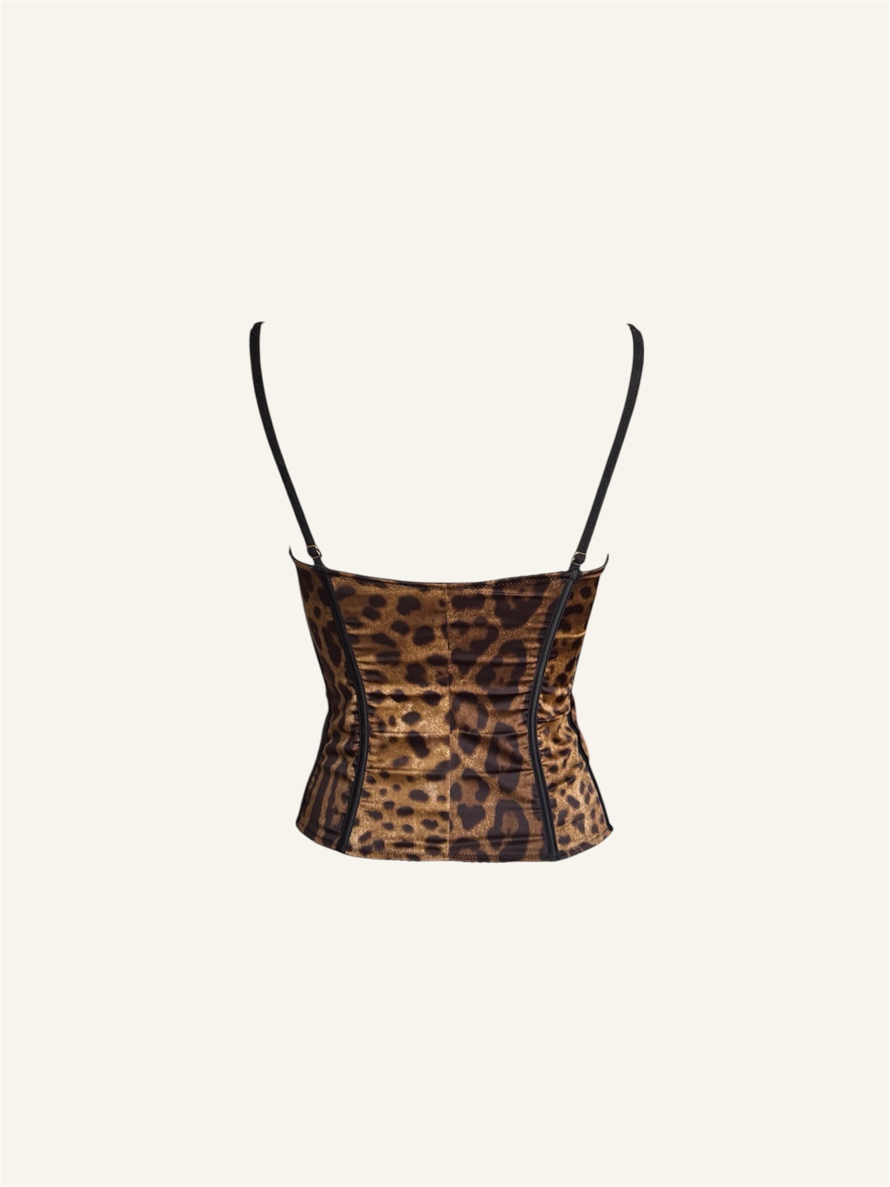 Dolce & Gabbana Leopard Corset Bustier Top